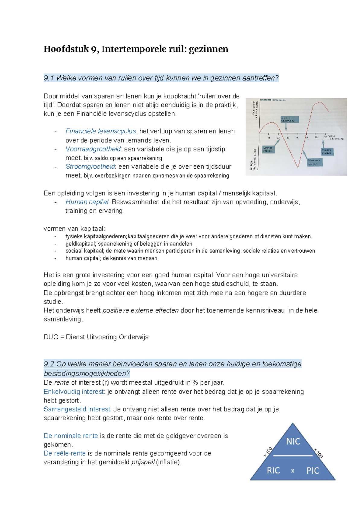 Economie H9+H10 - Intertemporele Ruil en de Collectieve Sector vwo ...