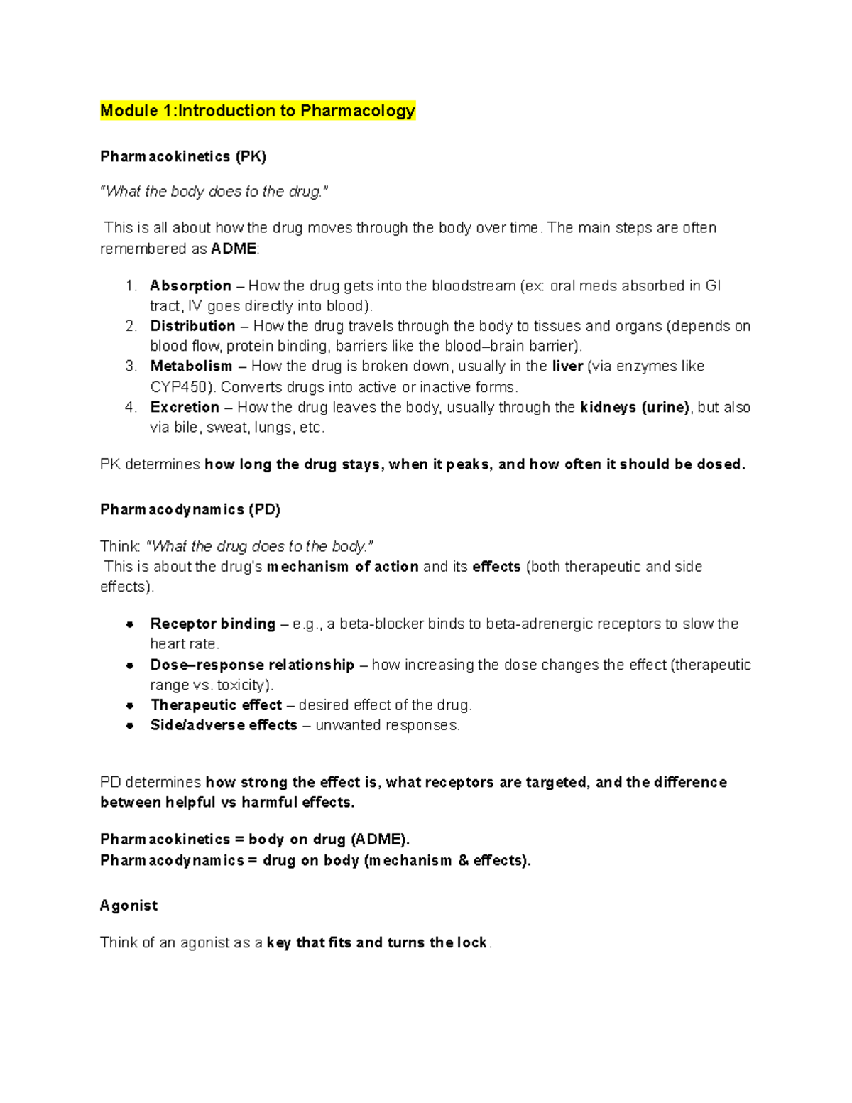 Pharm 101: Comprehensive Study Guide on Pharmacology & PK/PD Concepts ...