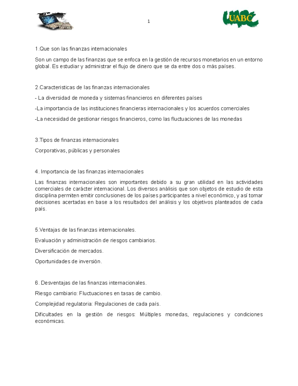 Guía de Estudio: Finanzas Internacionales - Unidad 1 (071 2025) - Studocu