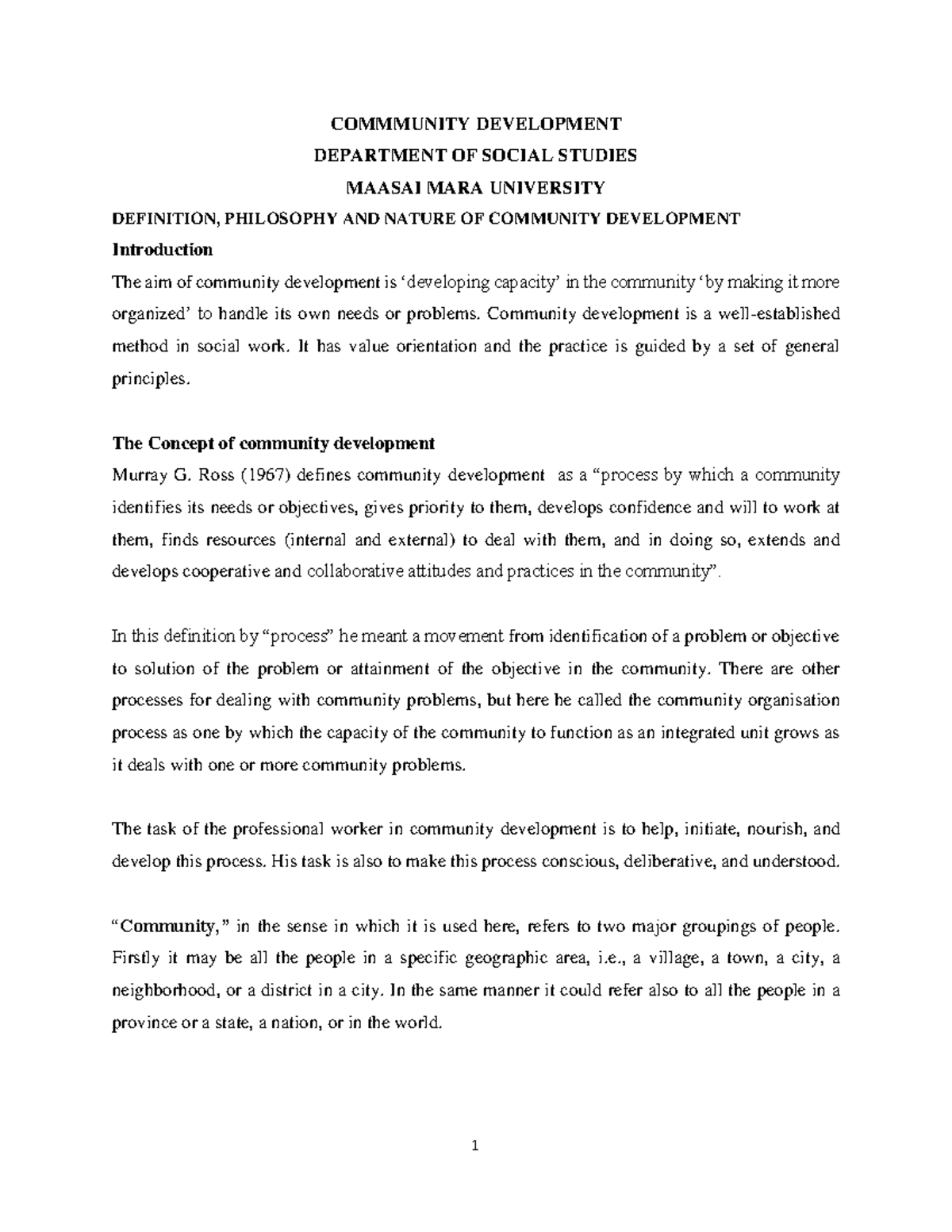 Community Development Notes - Social Studies Syllabus 101 - Studocu