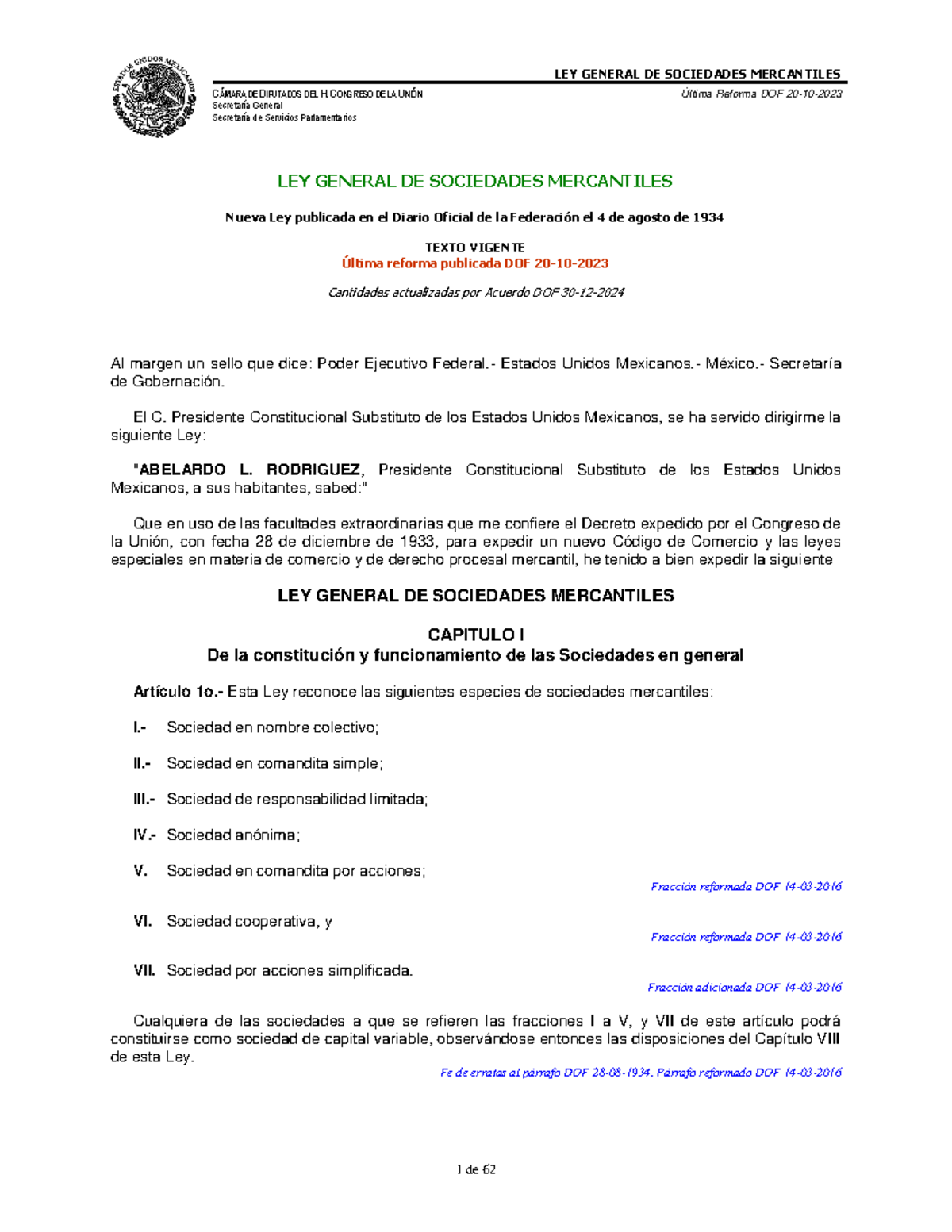 LGSM - Ley General de Sociedades Mercantiles en México: Texto ...
