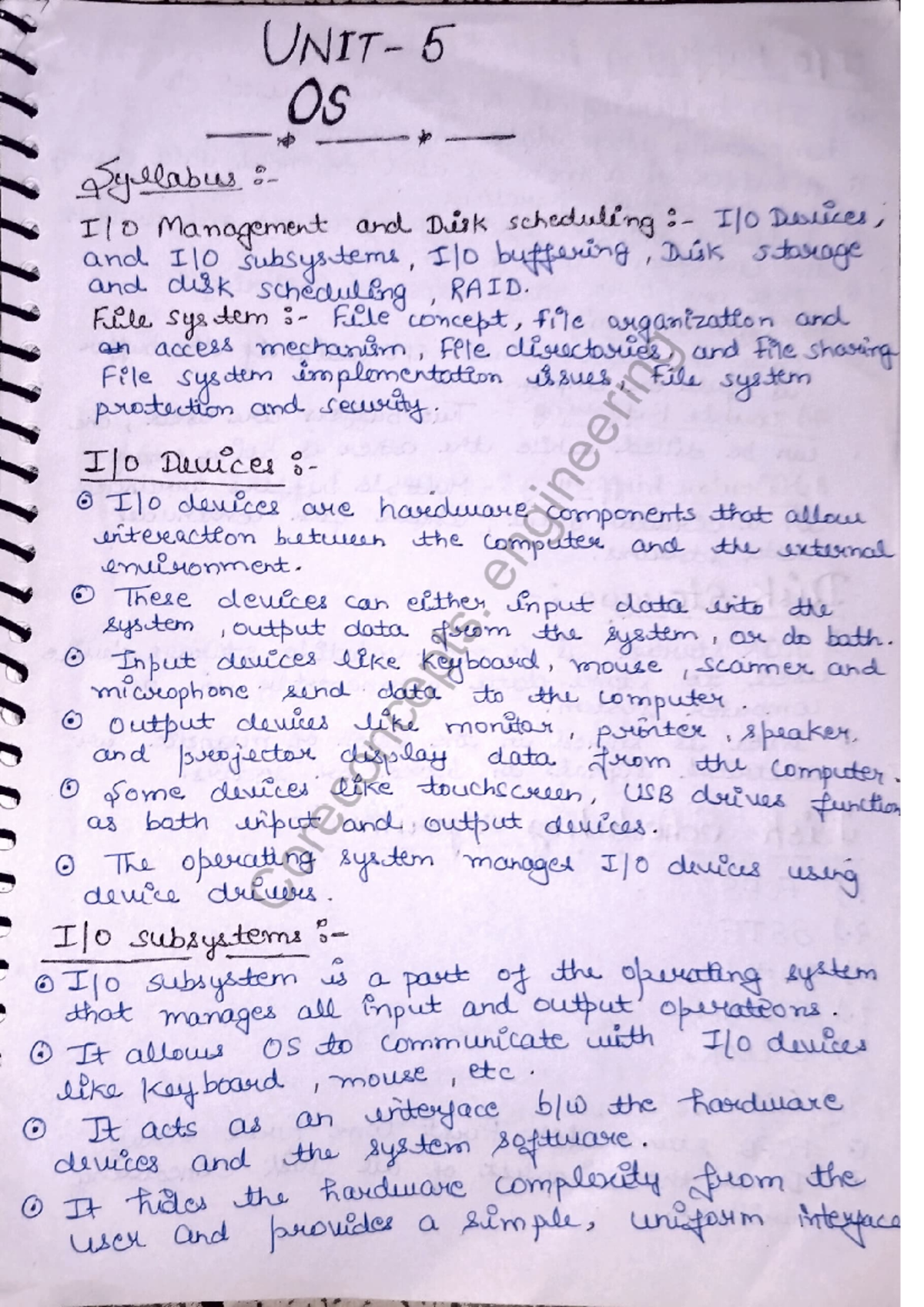 OS Unit 5: Syllabus on Management, Disk Scheduling, and File Systems ...