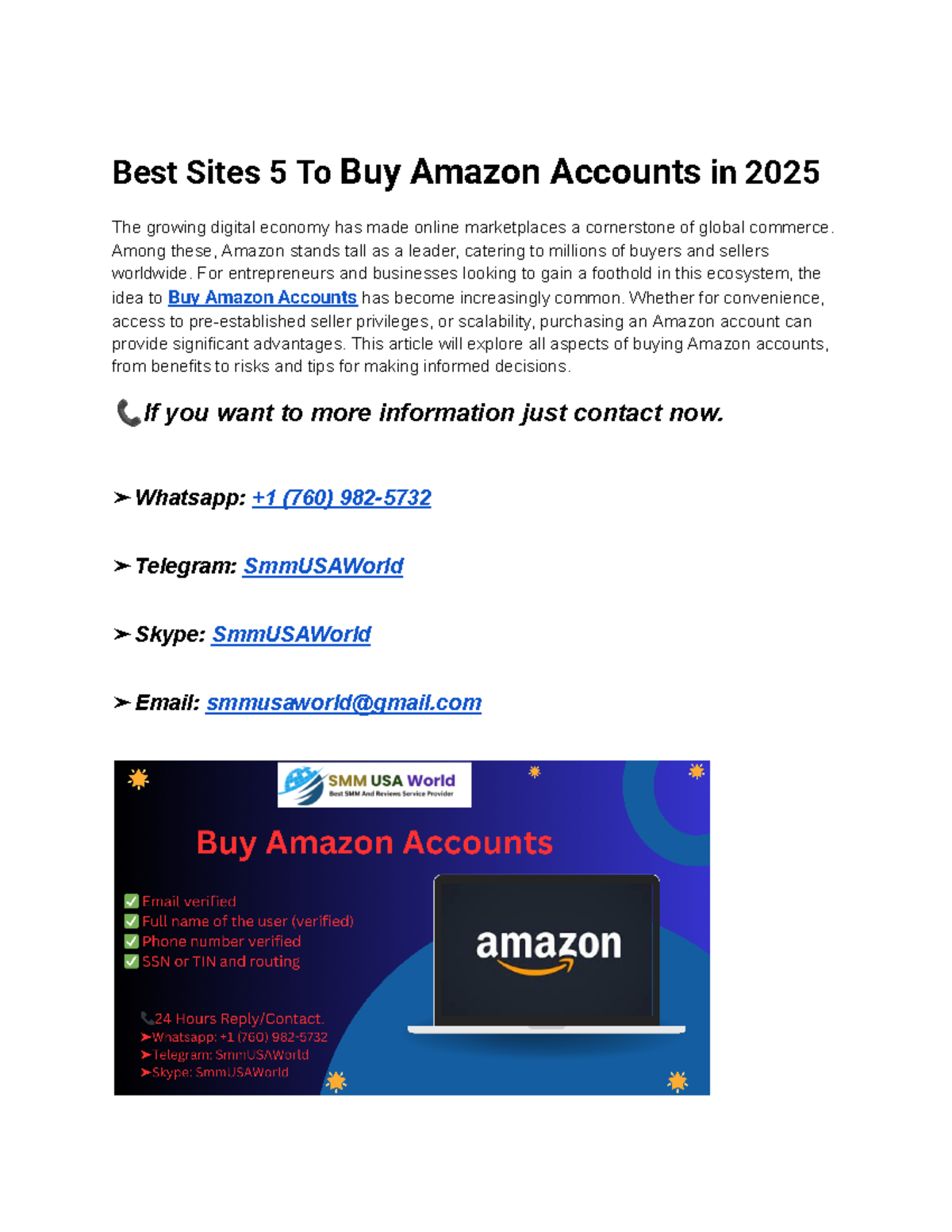 Best Sites 5 To Buy Amazon Accounts in 2025 - Best Sites 5 To Buy ...