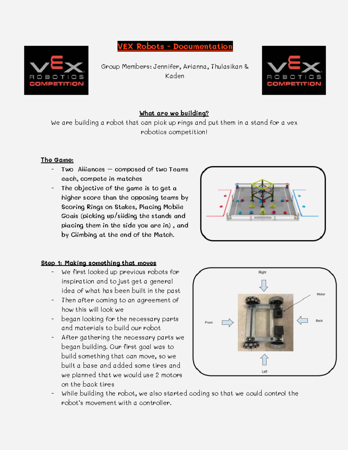 VEX Robotics Competition Build Documentation: Robot Design & Testing ...