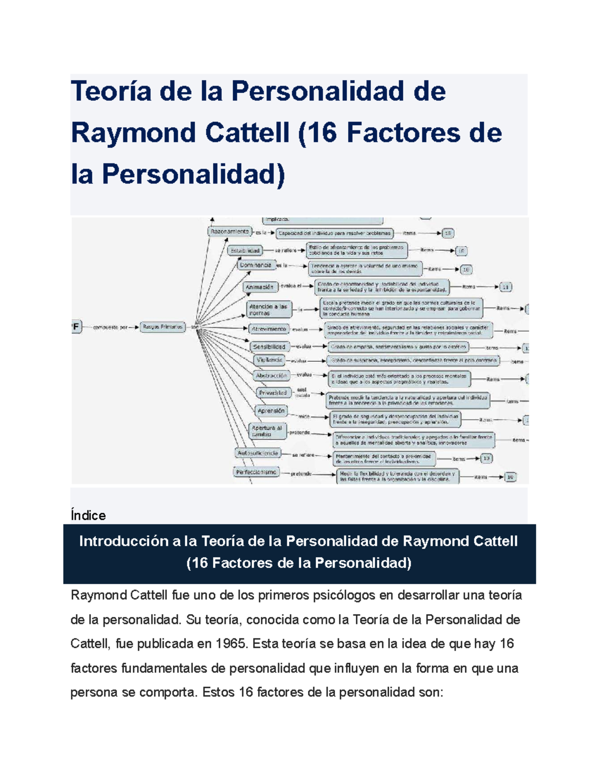 Teoría de la Personalidad de Cattell: 16 Factores Clave y Aplicaciones ...