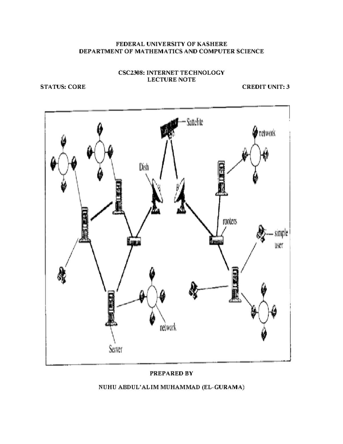 CSC2308 - Lecture Notes on Internet Technology and Protocols - Studocu