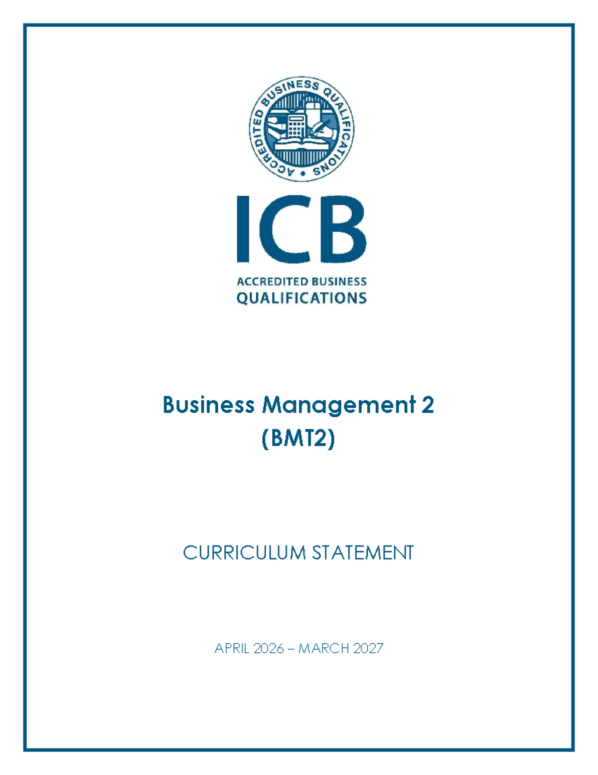 BMT2 Curriculum Statement: Business Management 2 Overview 2026 - Studocu