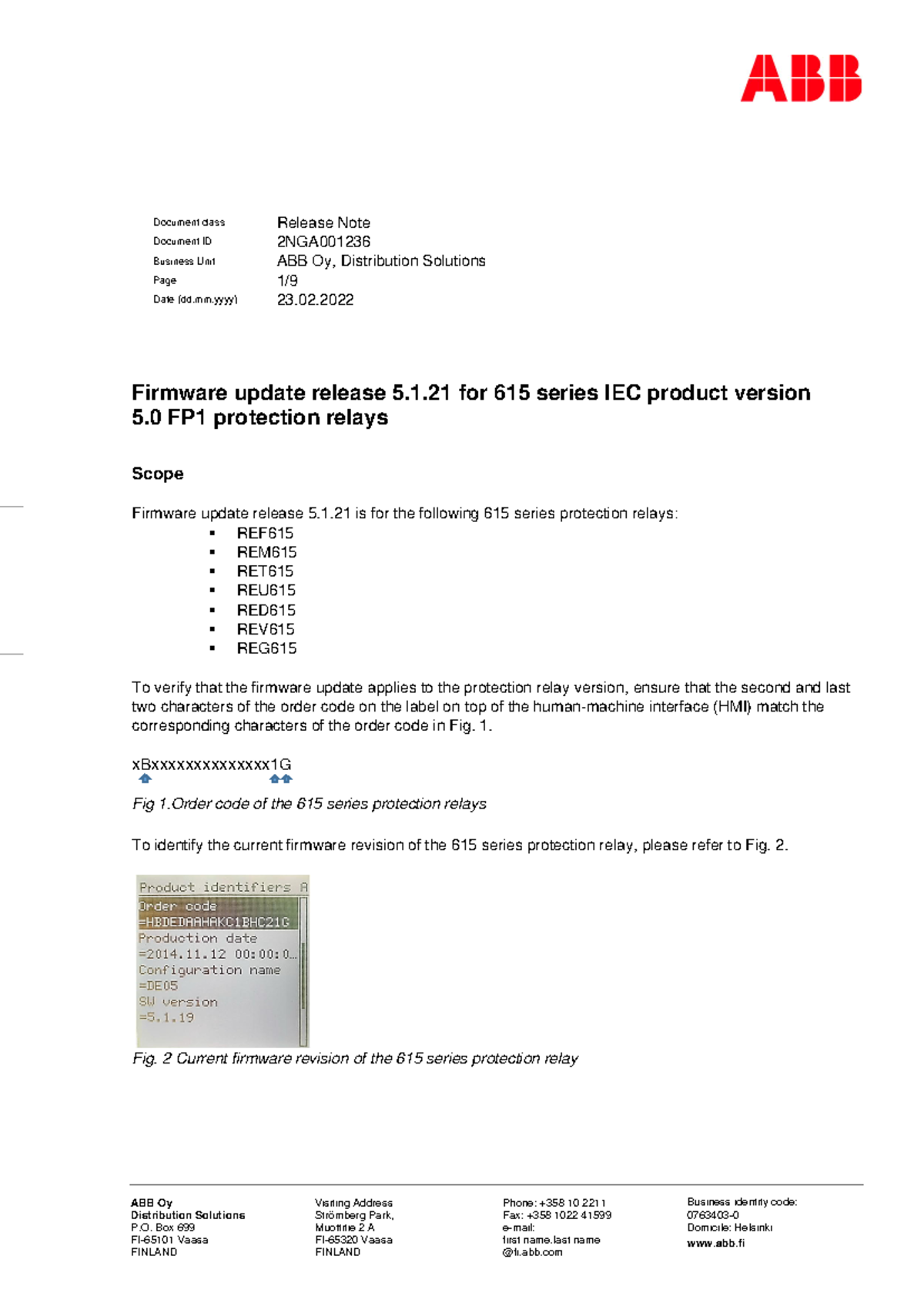 615 Series Firmware Update 5.1.21 - Release Notes - 2NGA001237 - EN ...
