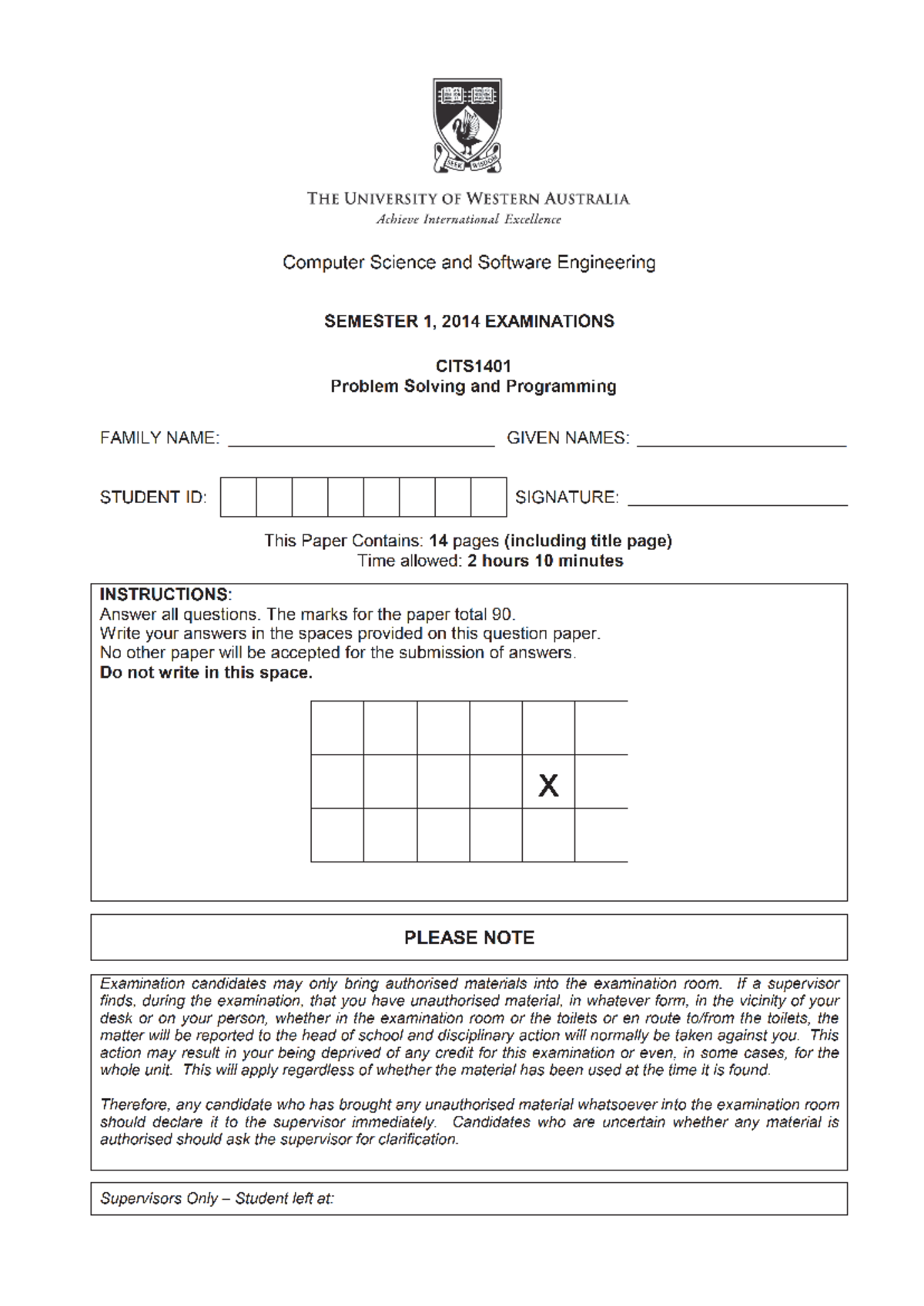 2014 - Final Exam Paper Insights and Key Topics - Studocu