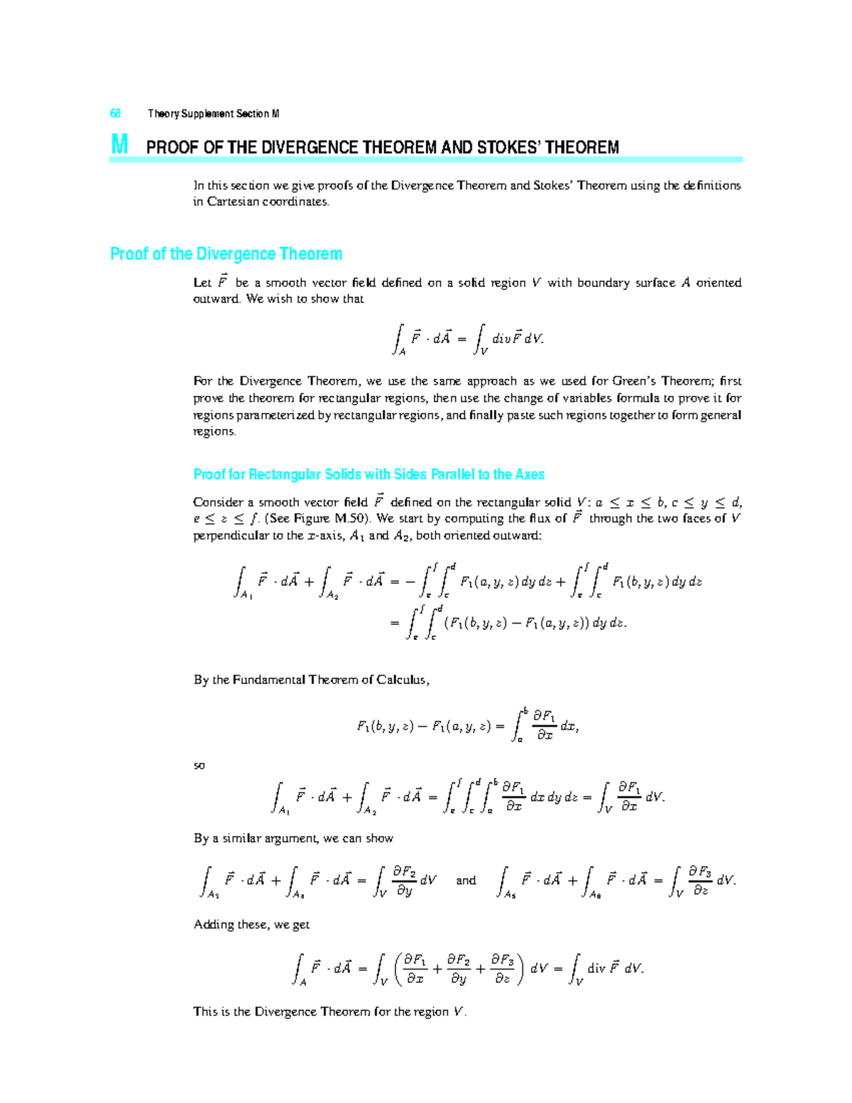 Formal Proof of Divergence Theorem and Stokes' Theorem (M) - Studocu