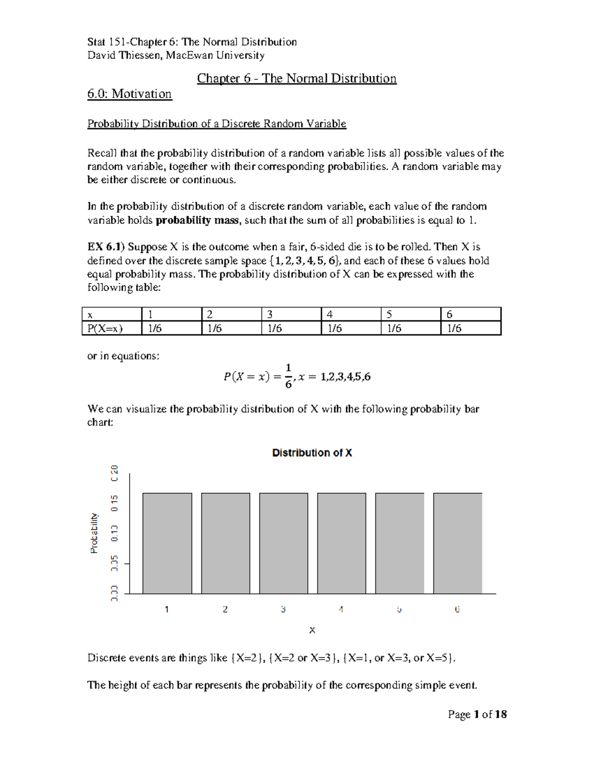 Stat 151: Chapter 6 Lecture Notes on The Normal Distribution - Studocu