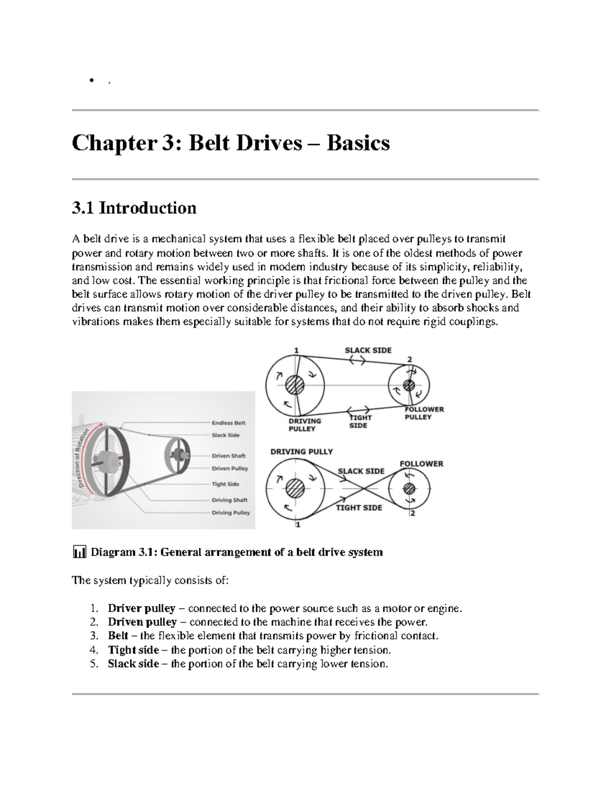 Belt Drives Overview - MMEN 222 Chapter 3 Notes - Studocu