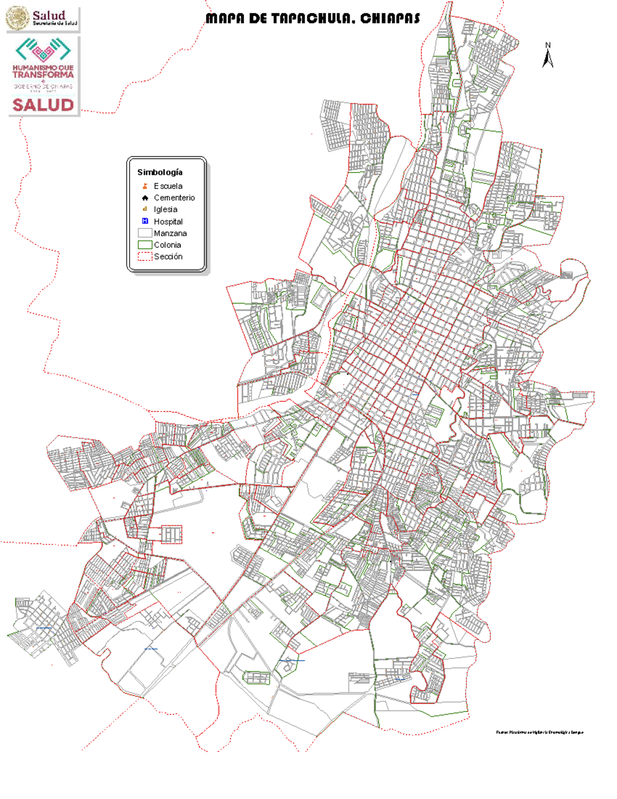 2023 MAPA Tapachula SE - Mapa General de Zonas y Calles - Document Preview