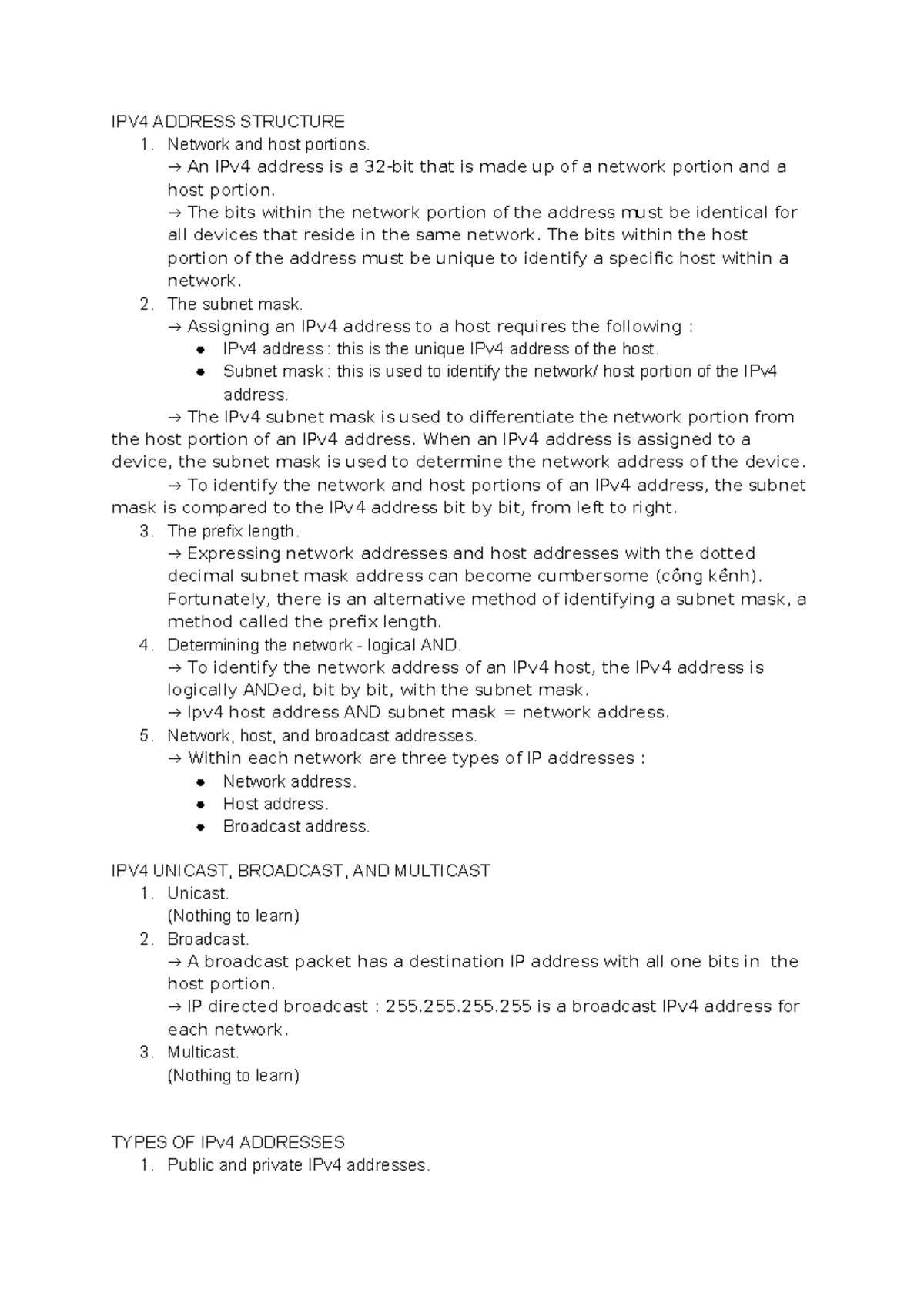 IPv4 ADDRESS STRUCTURE: NETWORK, HOST, AND SUBNET MASK DETAILS - Studocu