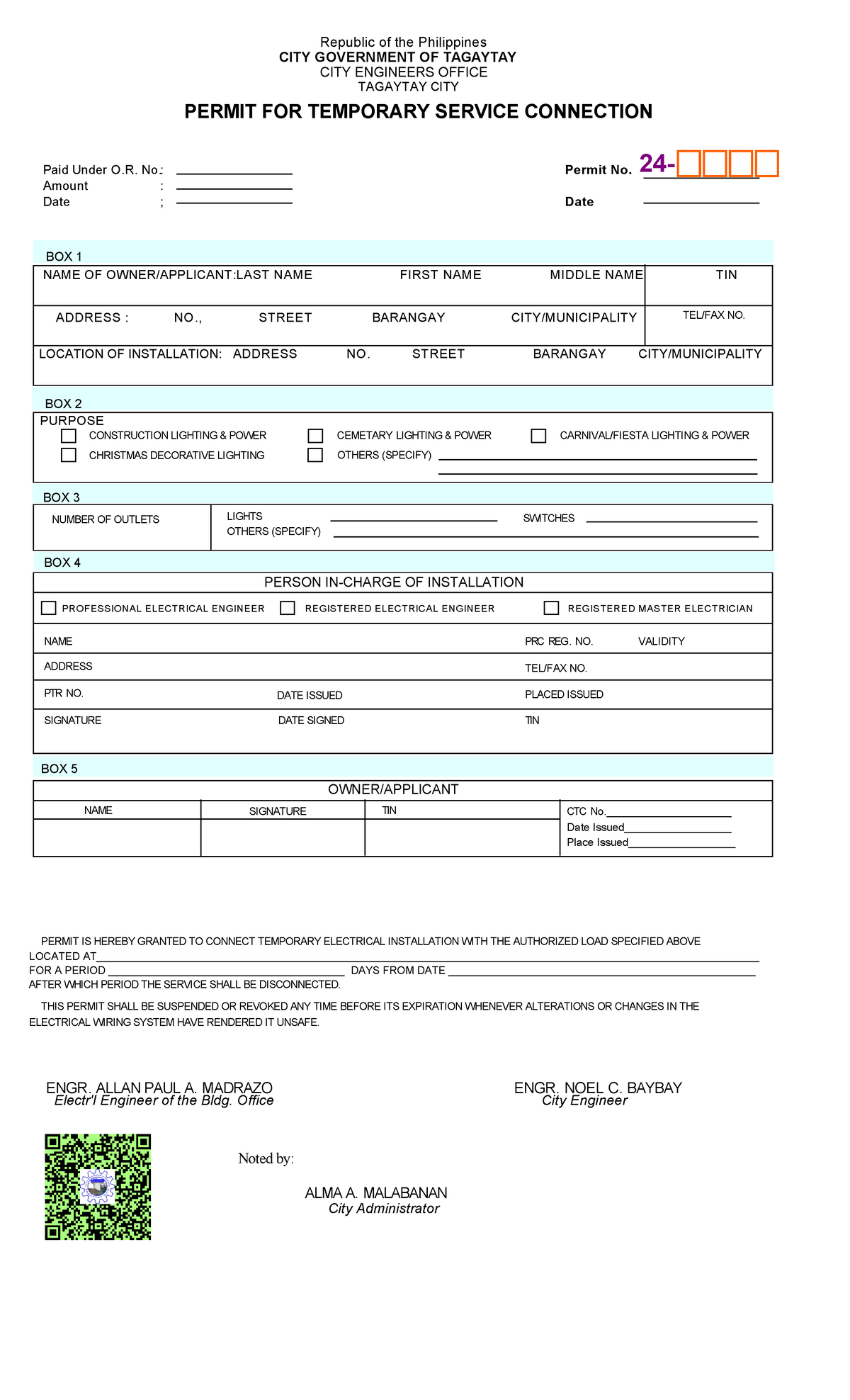 Architectural / Engineering plan for Building permit & Const - NAME OF ...