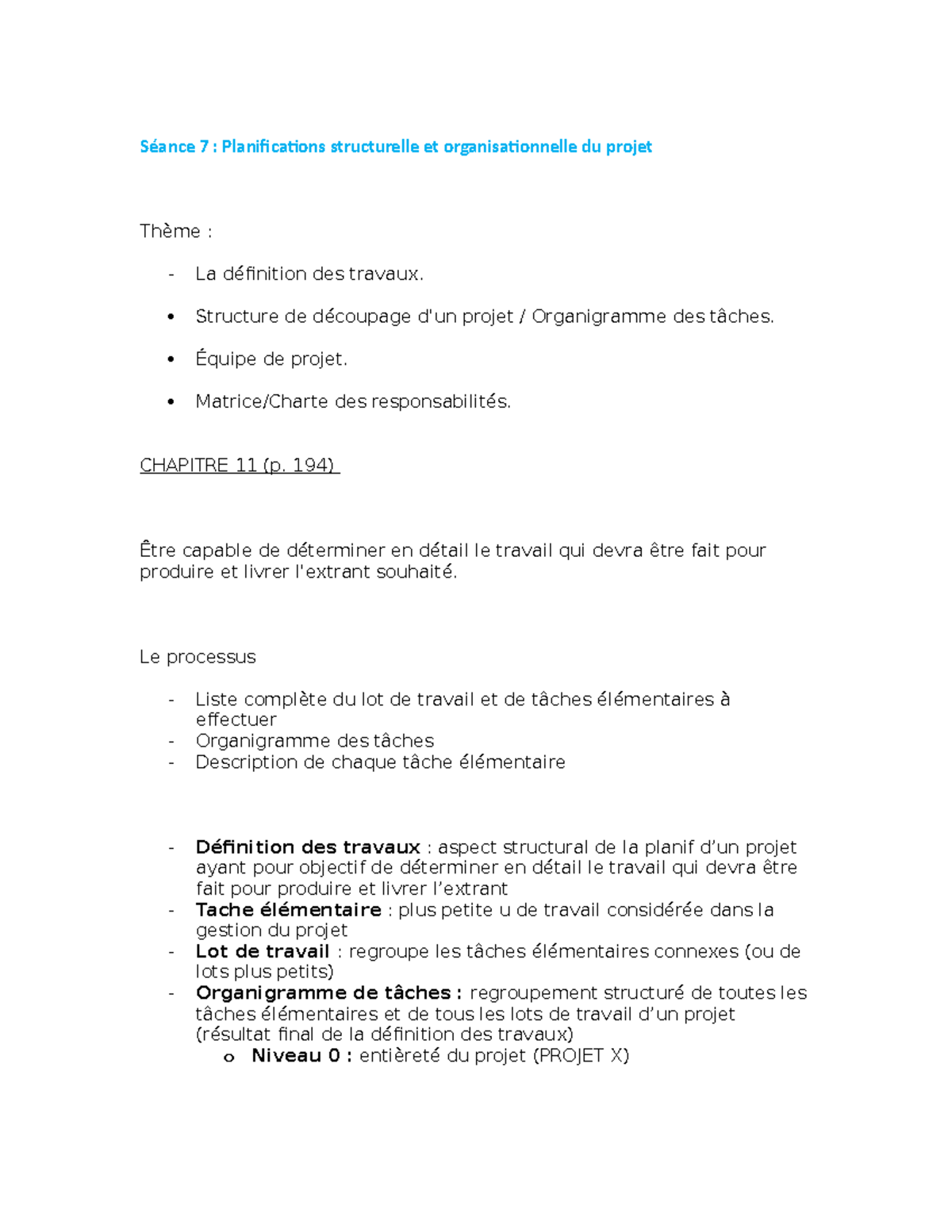 Livrable 3 - NOTES - Séance 7 : Planifications structurelle et ...