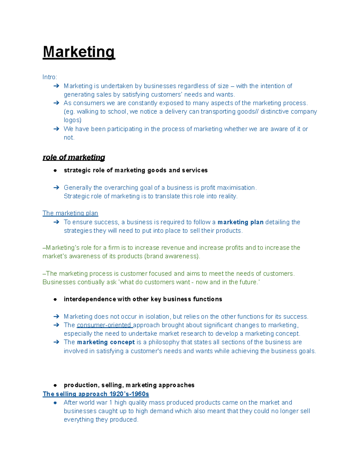 Marketing Concepts and Strategies - Notes for Business 101 - Studocu