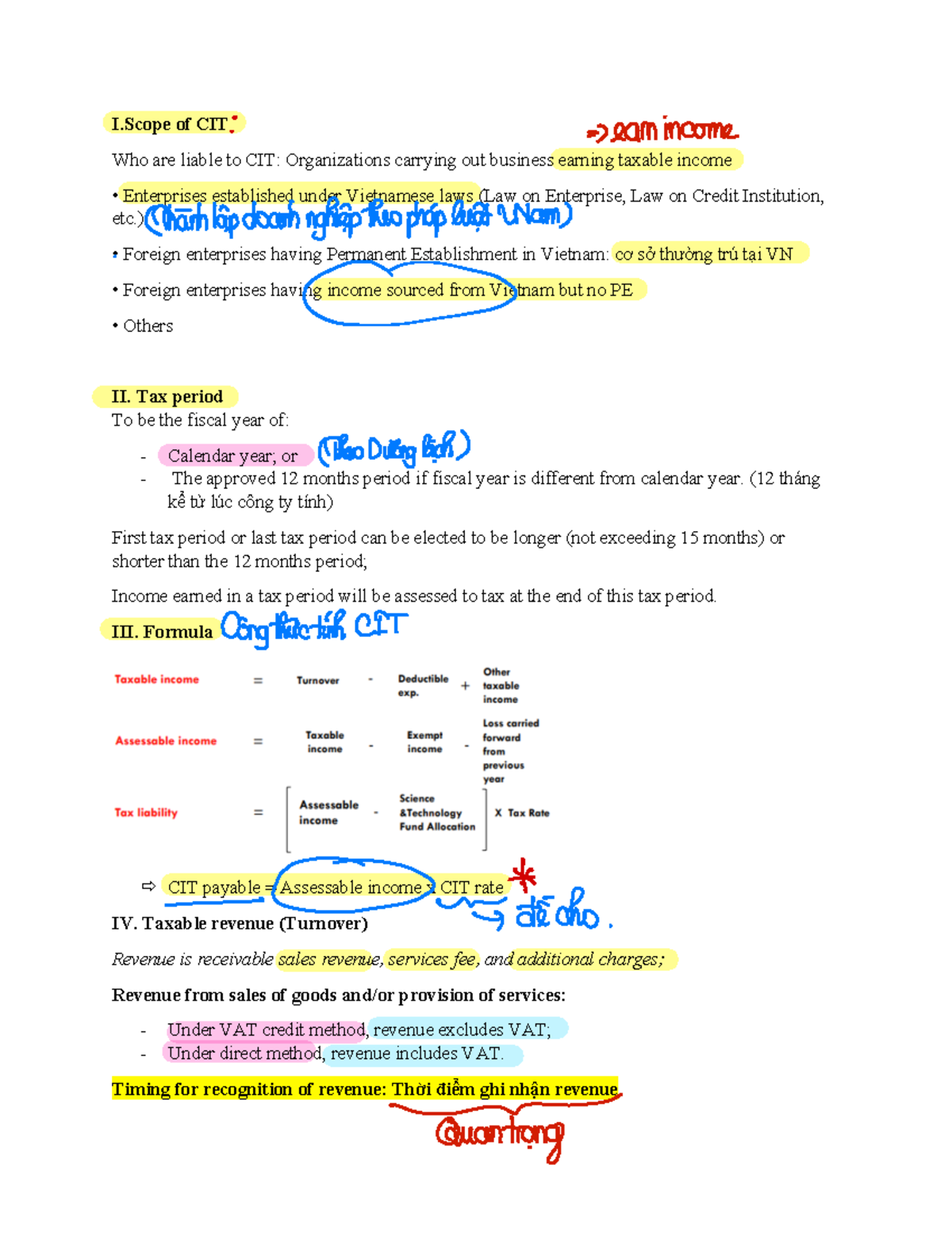 CIT NOTE - cxlsdcds ckjdahskdsanmc sacindsc m - I of CIT Who are liable ...