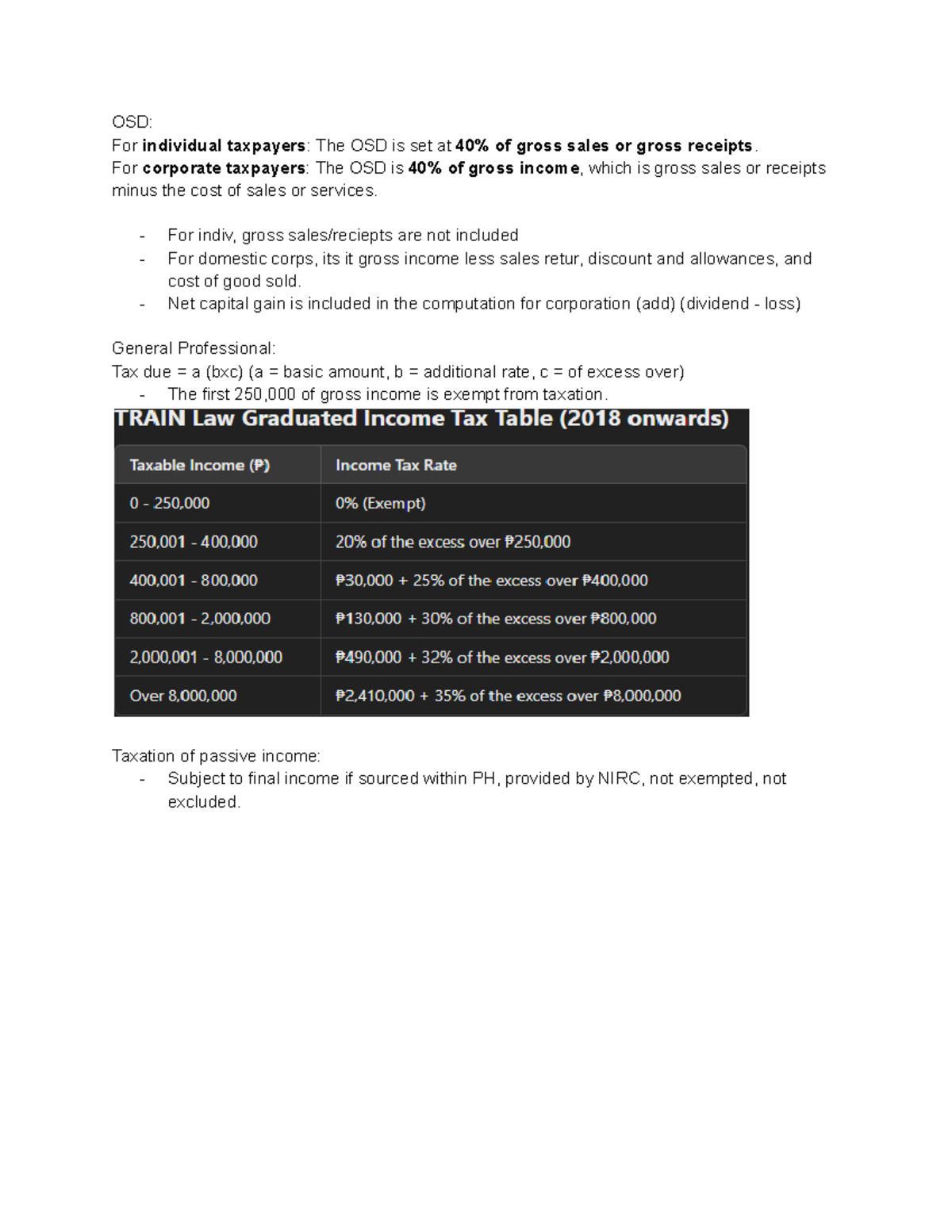 Taxation Overview - OSD and General Professional Taxation Concepts ...