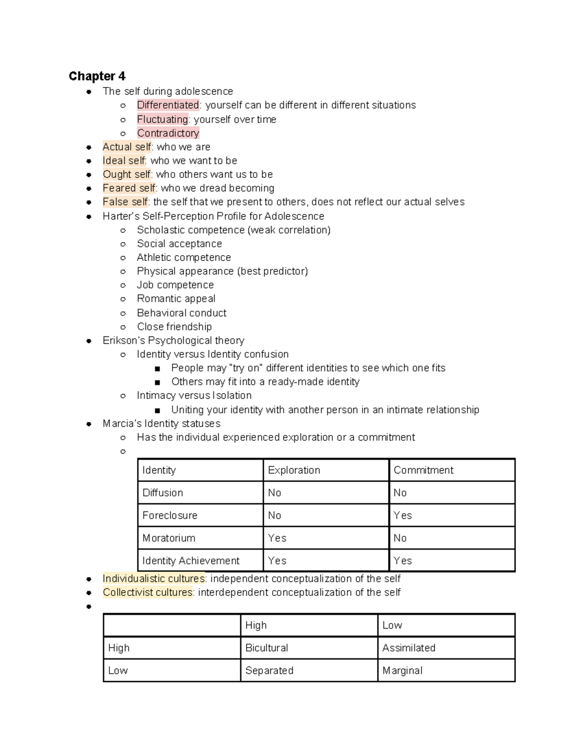 Psychology of Adolescence Study Guide: Exam 2 (Chapters 4-5) - Studocu