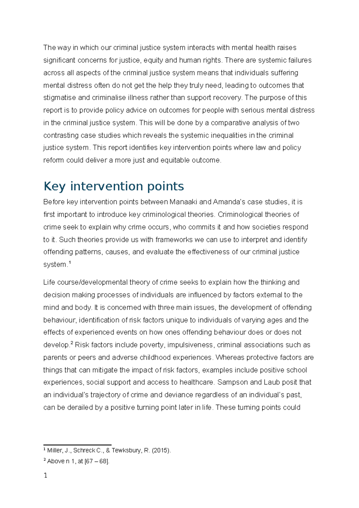 CRJU315: Mental Health & Criminal Justice System Analysis Report - Studocu