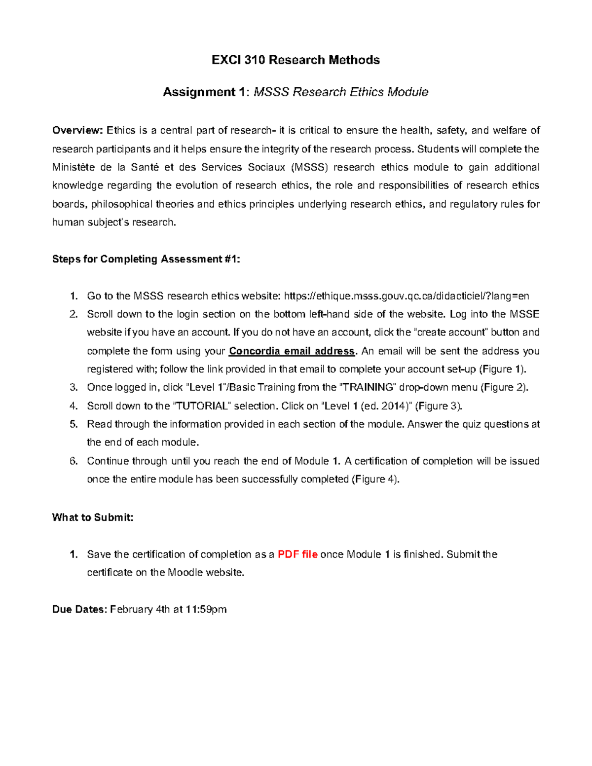 EXCI 310 Research Methods Assignment 1: Ethics Module Guide - Studocu