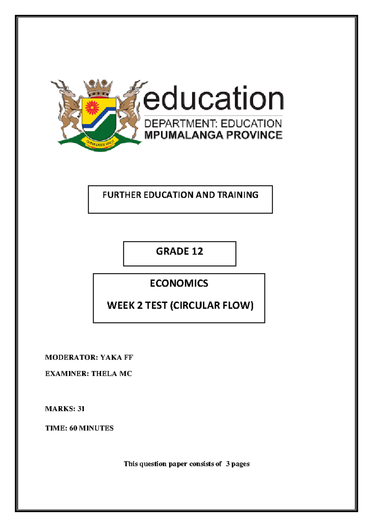 Grade 12 WEEK 2 TEST - Week test Two factors of production - 101 ...