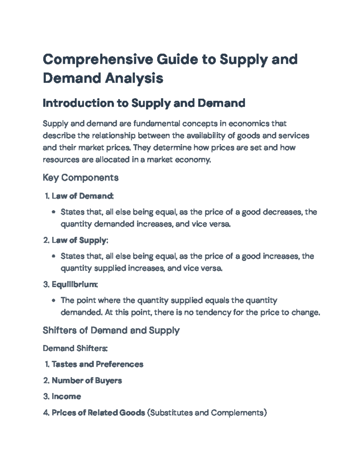Comprehensive Guide to Supply and Demand Analysis (Econ 101 ...