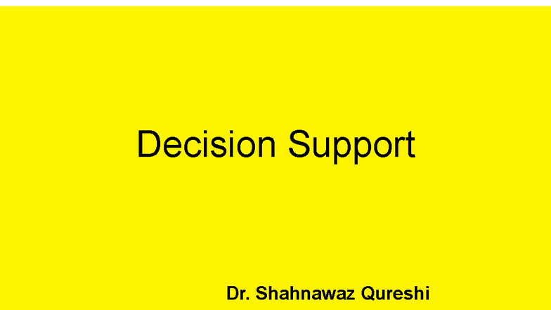 Chapter 5 - Decision Support Systems in Machine Learning - Studocu