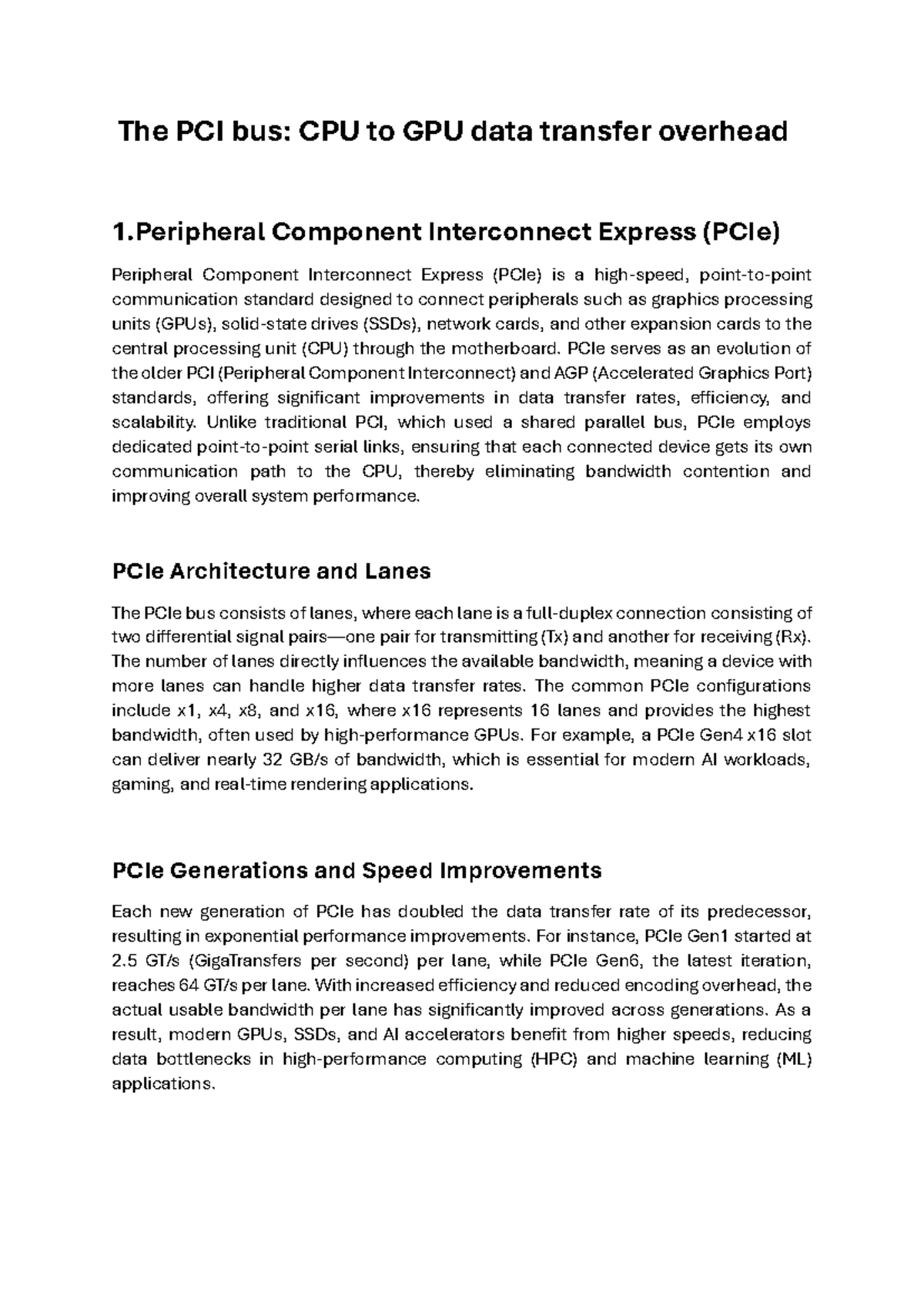 HPC Module 5: PCI Bus Data Transfer Overhead Explained - Studocu
