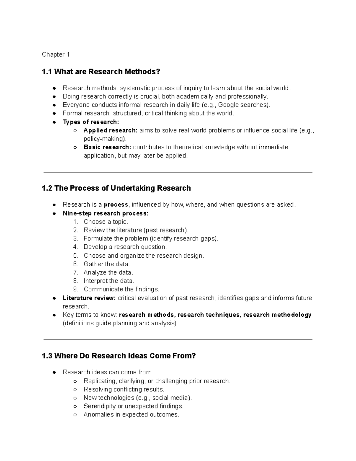 Ssh 301 - Chapter 1: Introduction to Research Methods and Concepts ...