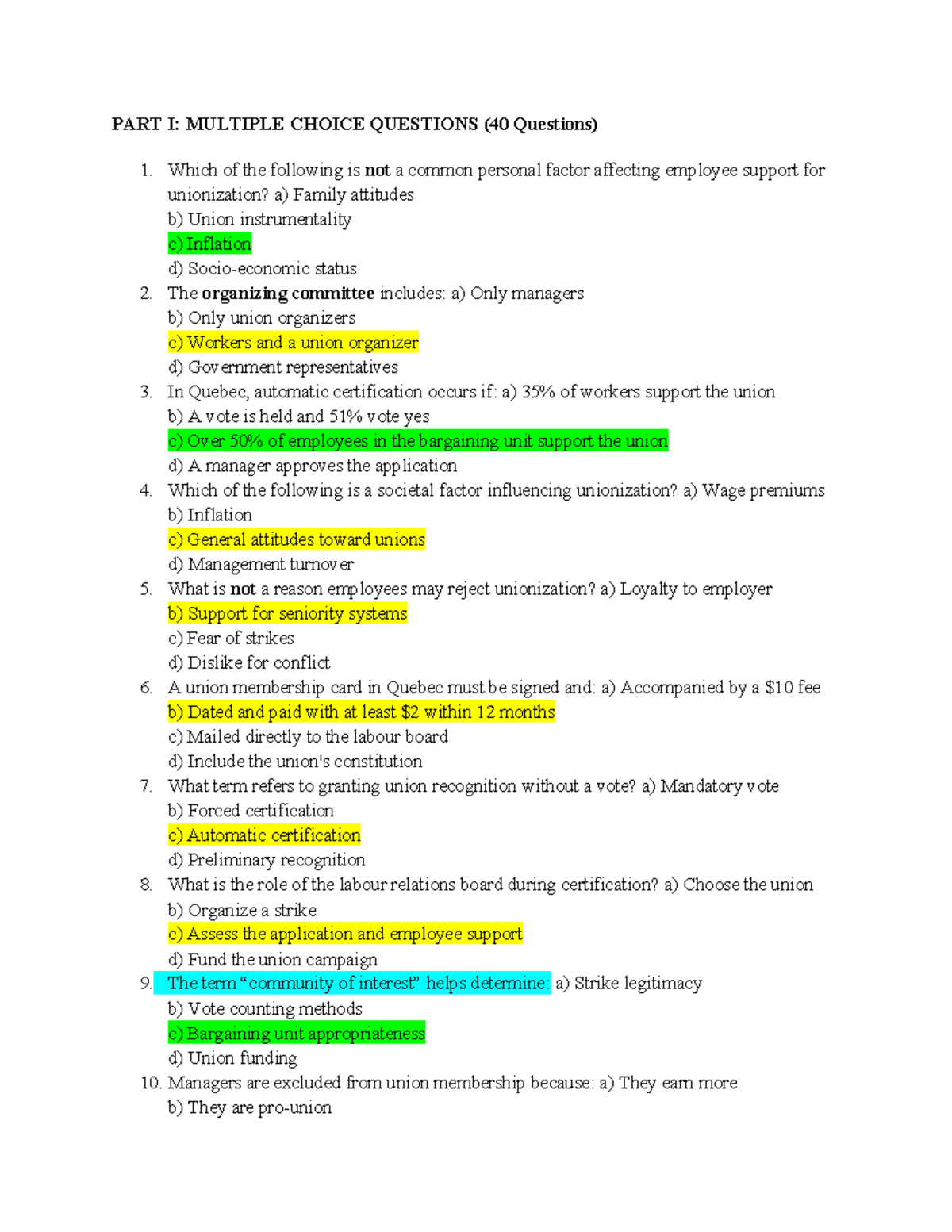 Mana 366 Practice Final Exam: Multiple Choice & True/False Questions ...