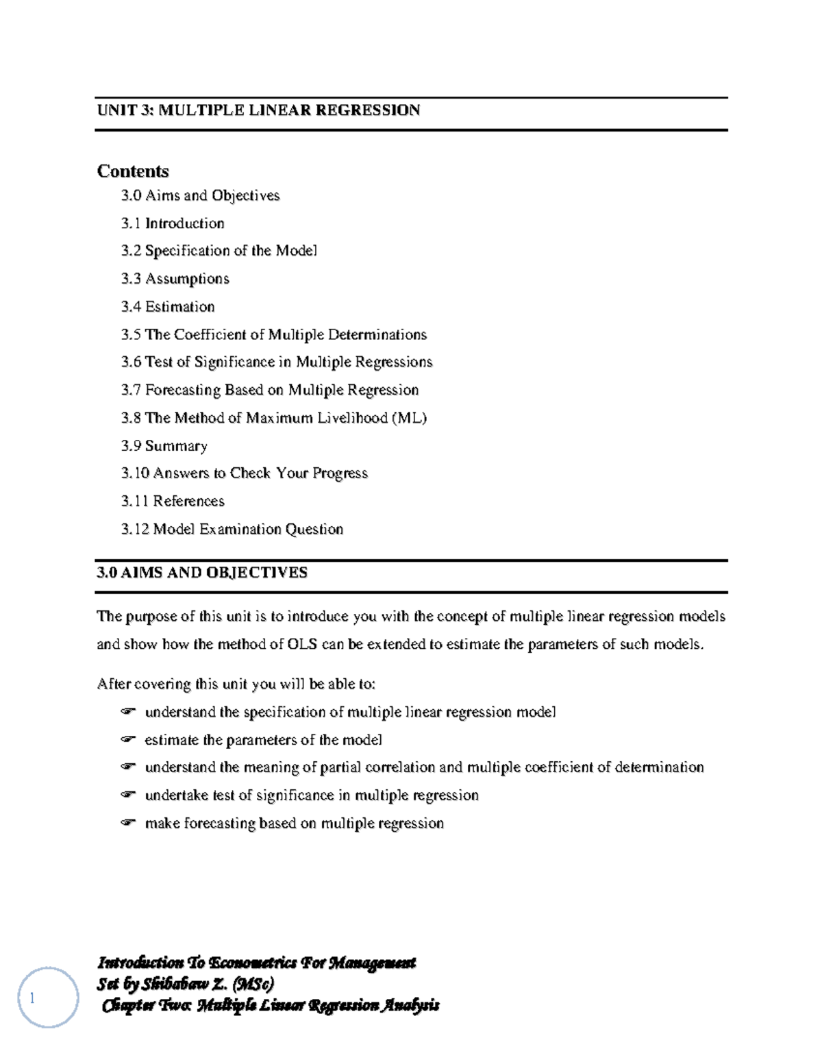 Chapter three - This important lecture note . - I I n n t t r r o o d d ...