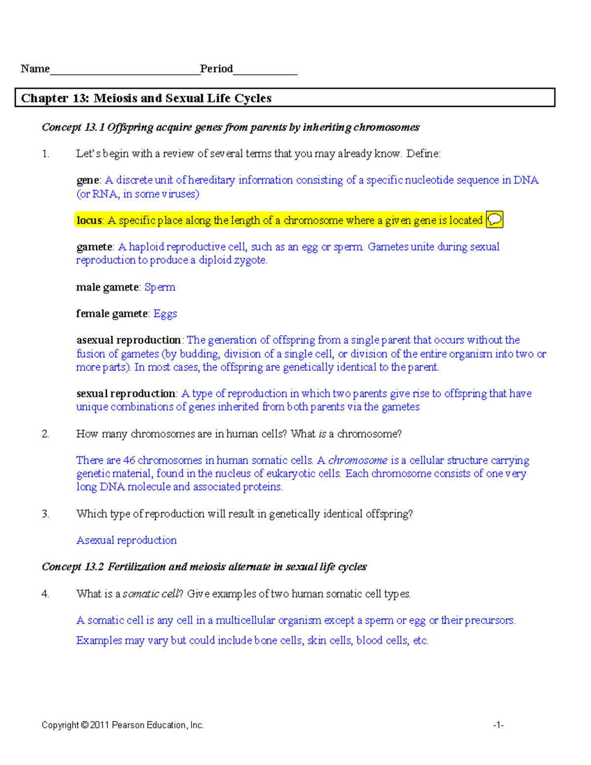 Chapter 13 Study Guide: Meiosis & Sexual Life Cycles Explained - Studocu