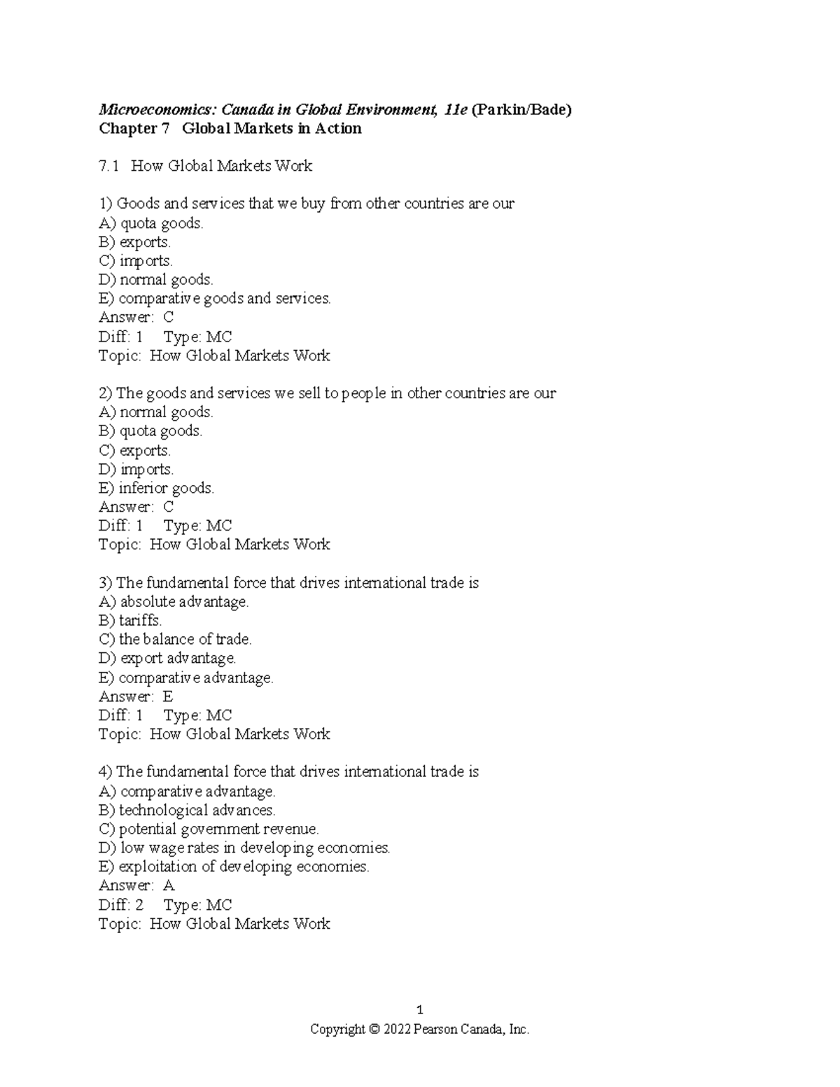 ECON 1010 - Chapter 7: Global Markets in Action Lecture Notes - Studocu