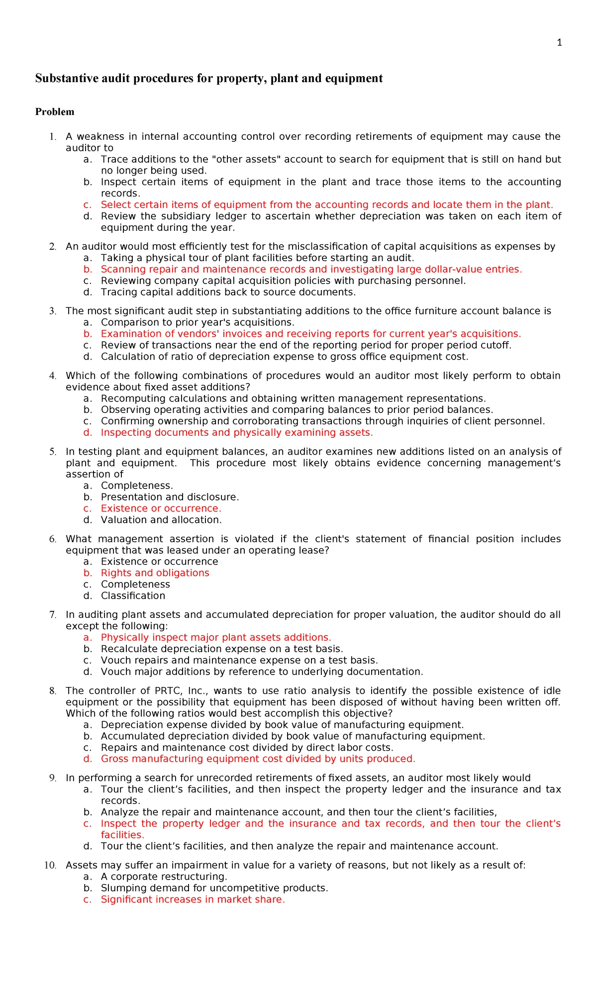 Substantive Audit Procedures for Cash Management - ACCT 201 - Studocu