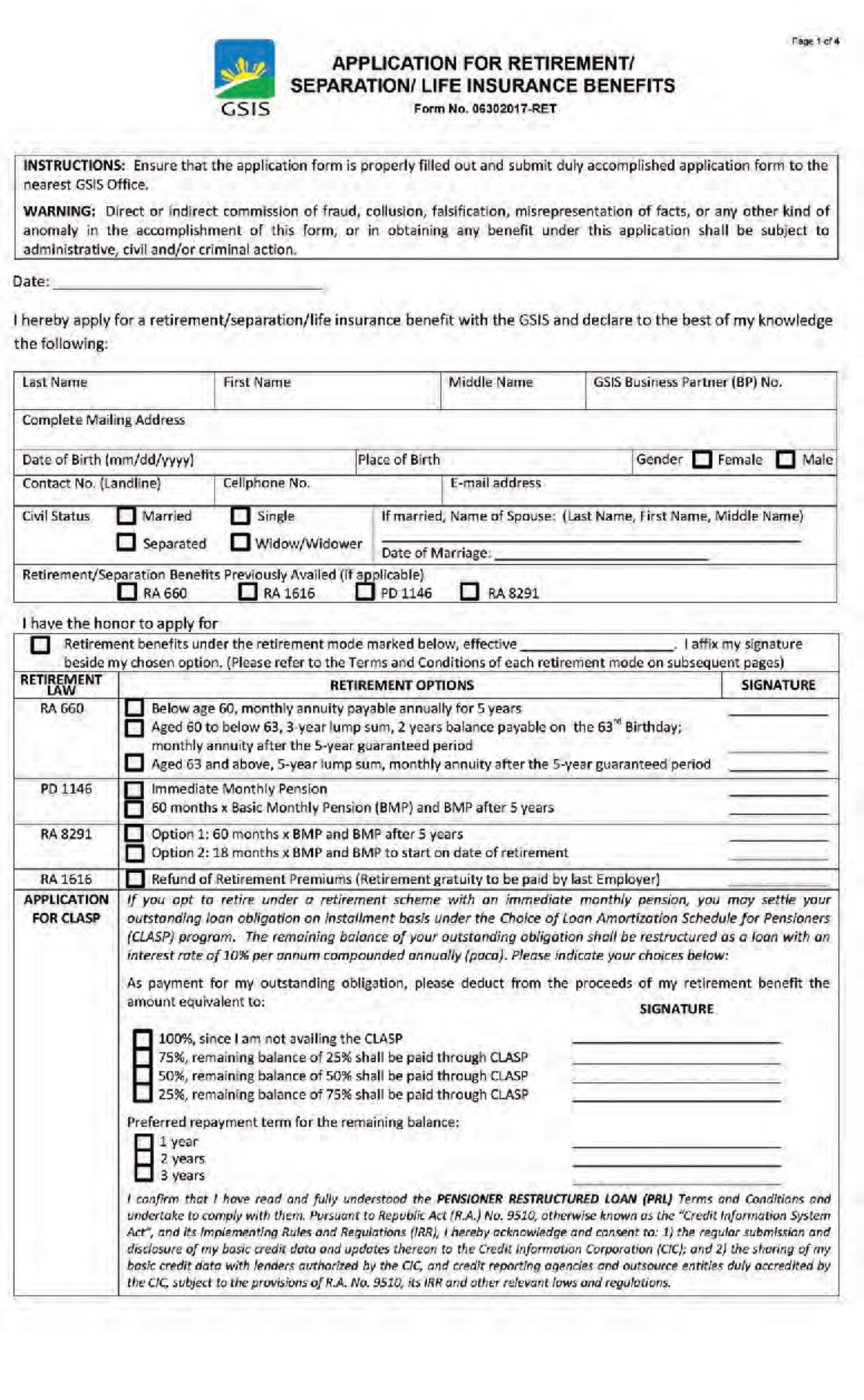 2017 0707- Forms-Retirement-Separation-Life Insurance-06302017-1 - BS ...