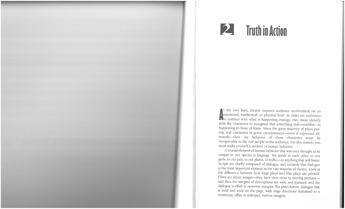 Chapter 2: Truth in Action - Understanding Dialogue in Theatre - Studocu