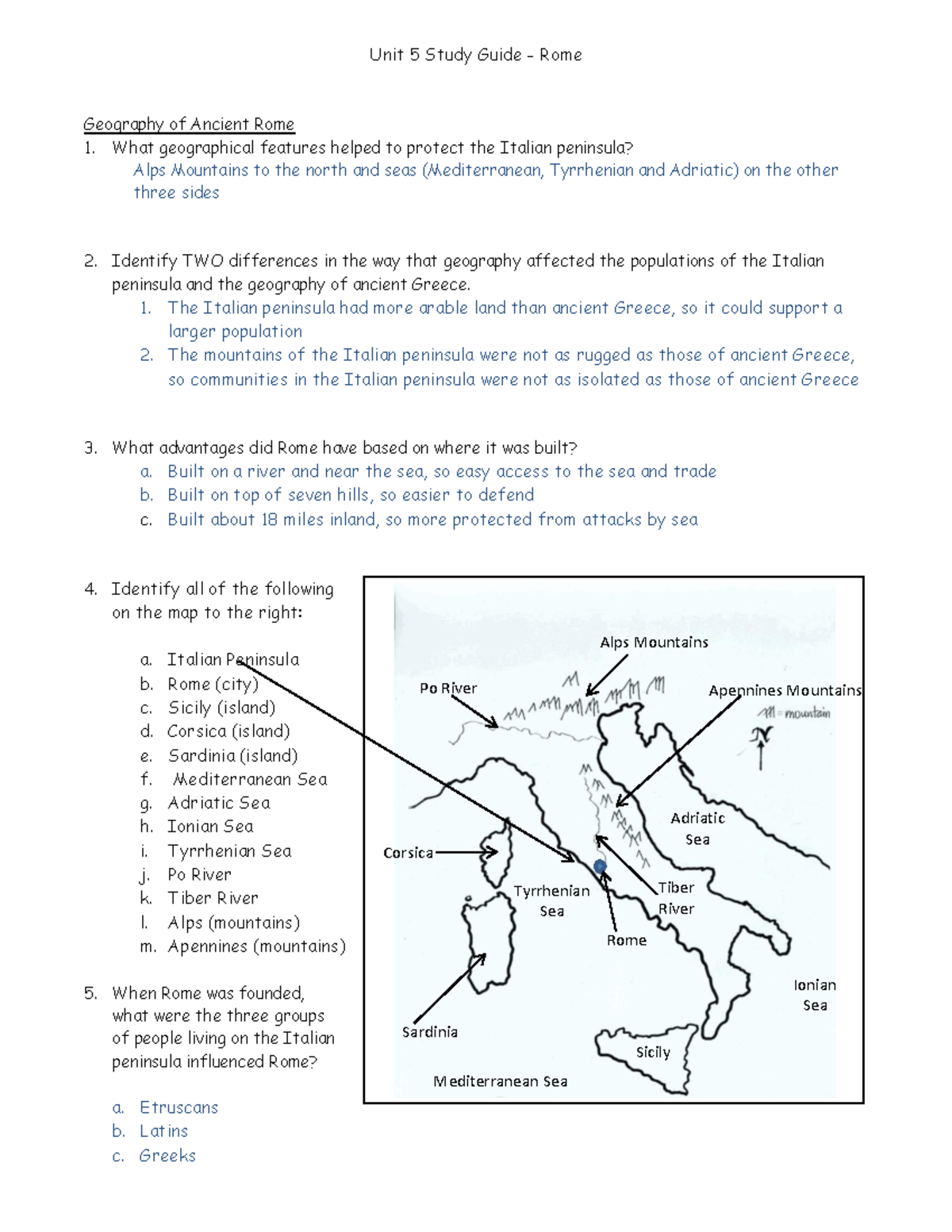Unit 5 Study Guide: Decline of the Roman Republic and Rise of the ...
