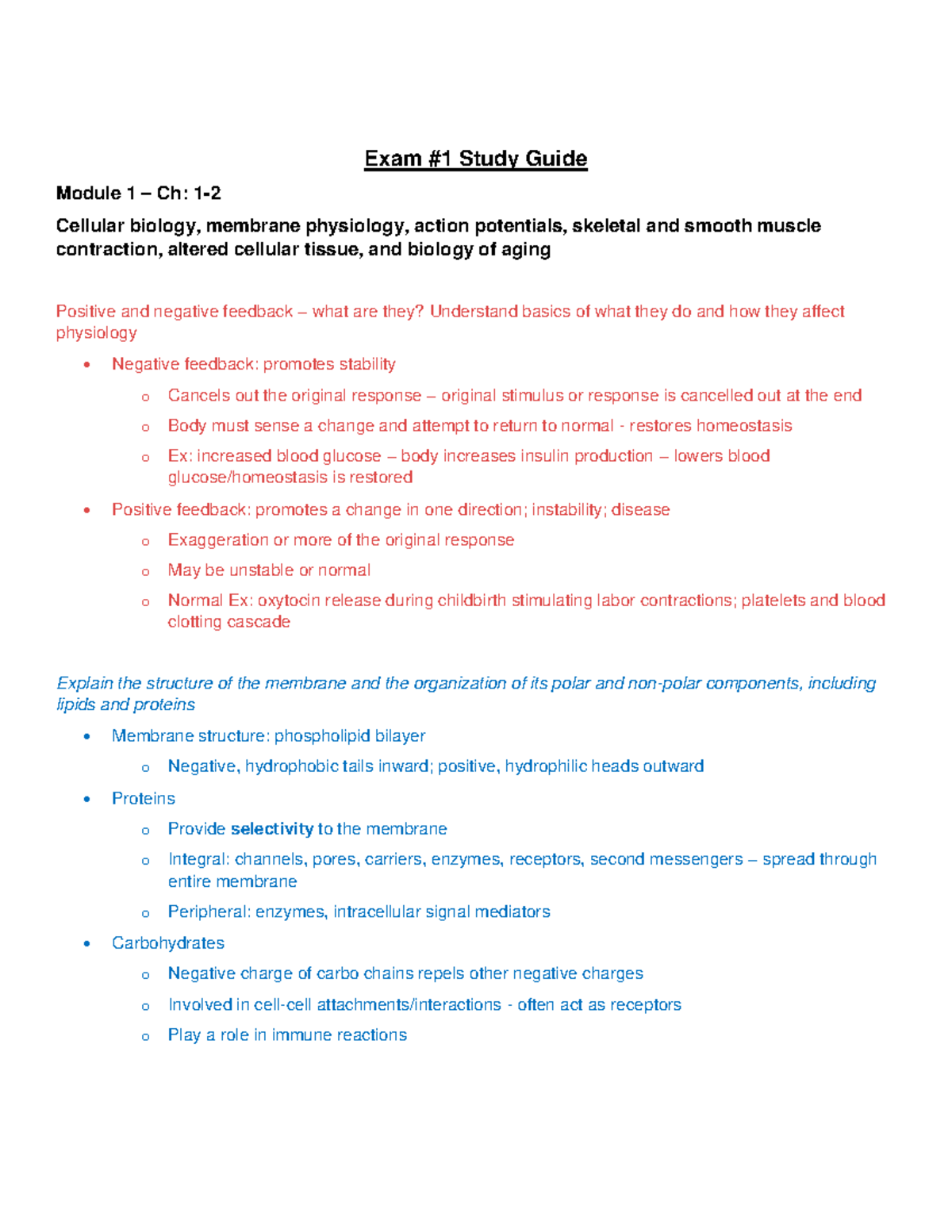 Patho 101 Exam 1 Comprehensive Study Guide on Cellular Biology ...