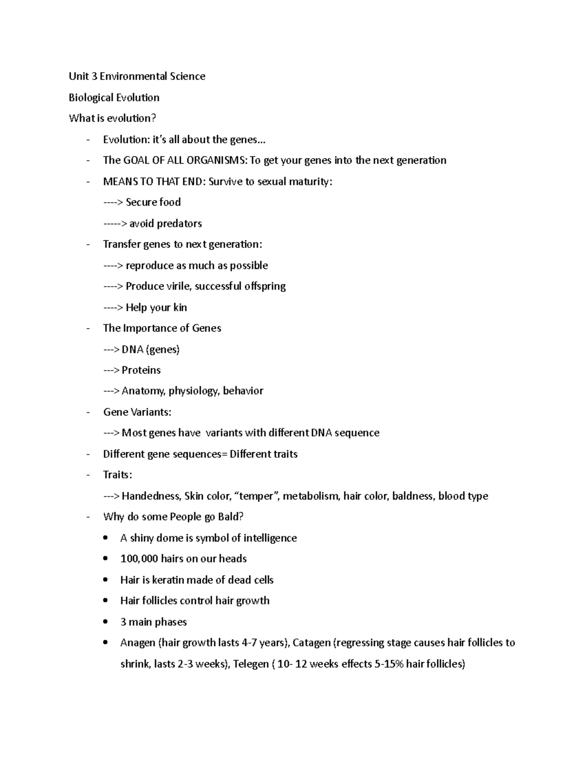 Environmental Science Unit 3: Biological Evolution & Ecosystem Basics ...