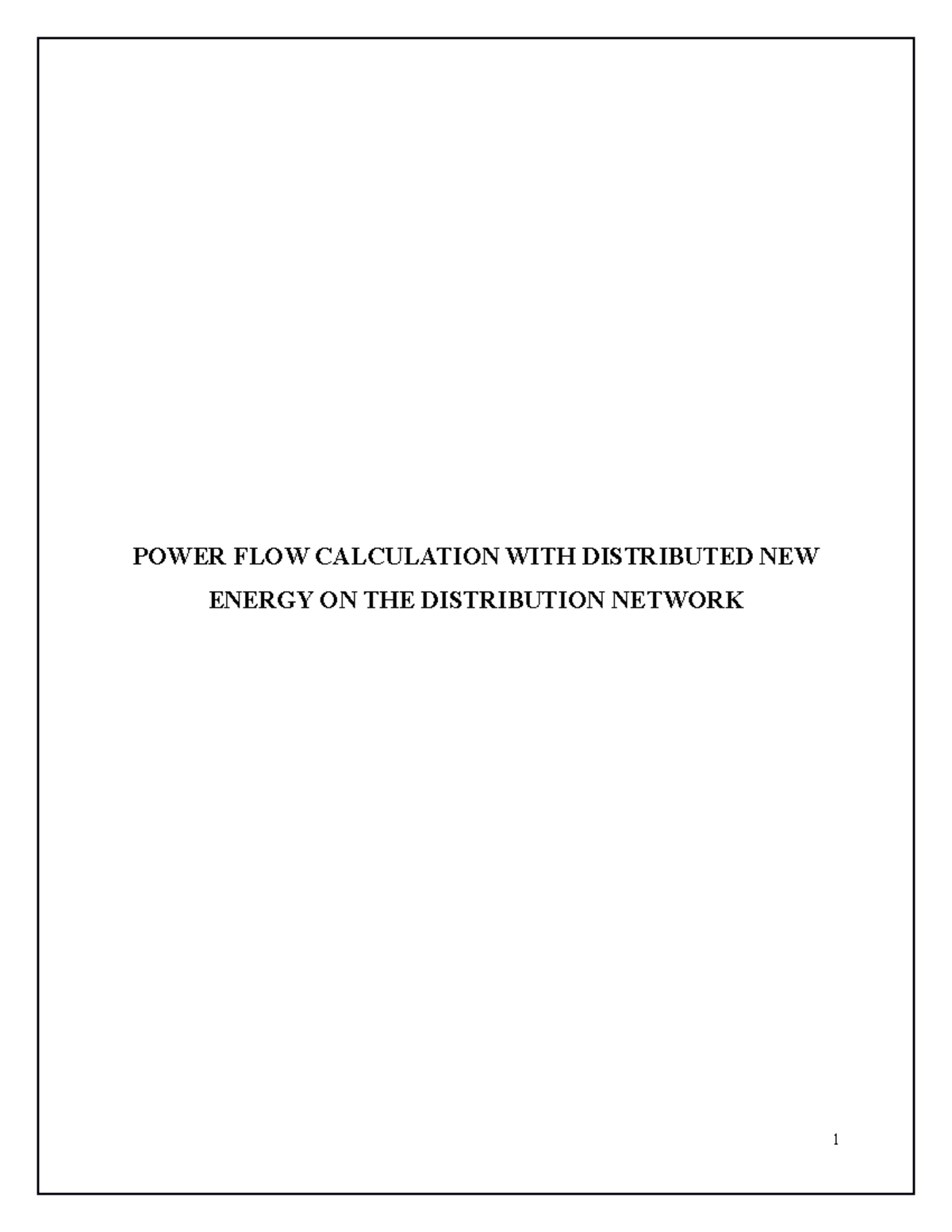 Power flow calculation with distributed new energy on distribution ...