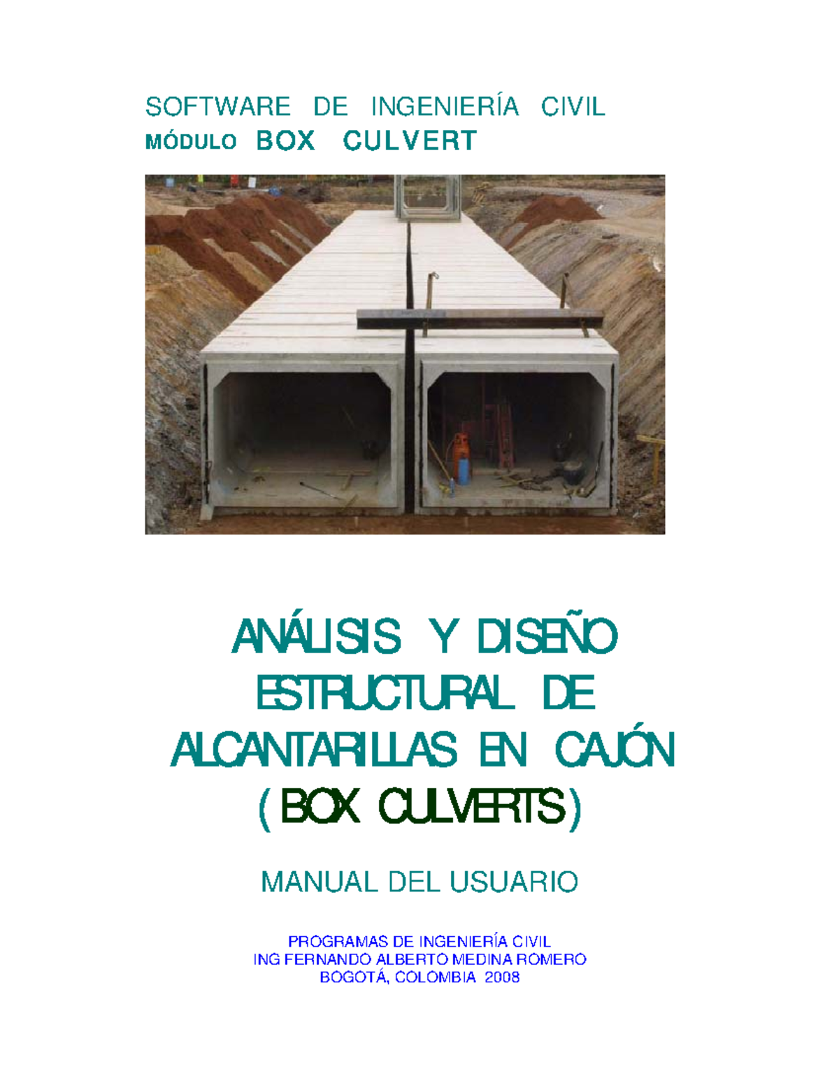 241633960 Manual de Usuario para el Diseño de Box Culverts - Studocu