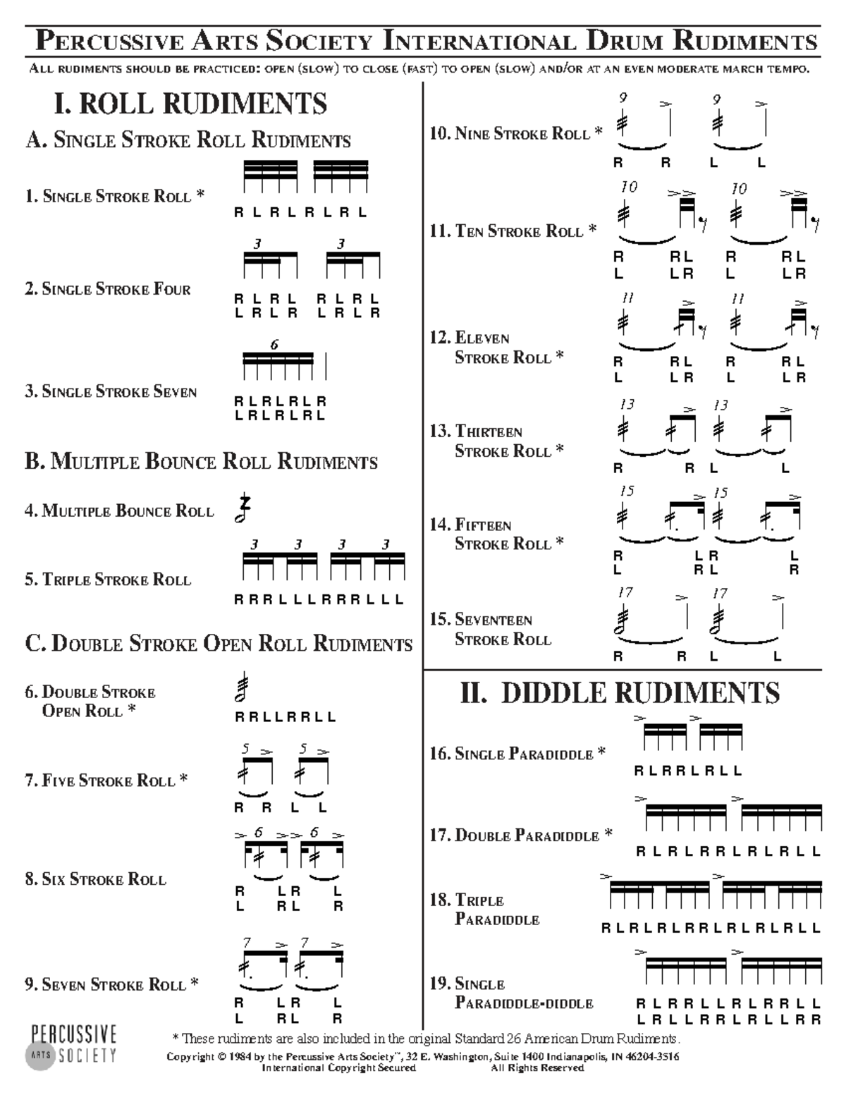 Percussive Arts Society Drum Rudiments Guide (127737071) - Studocu