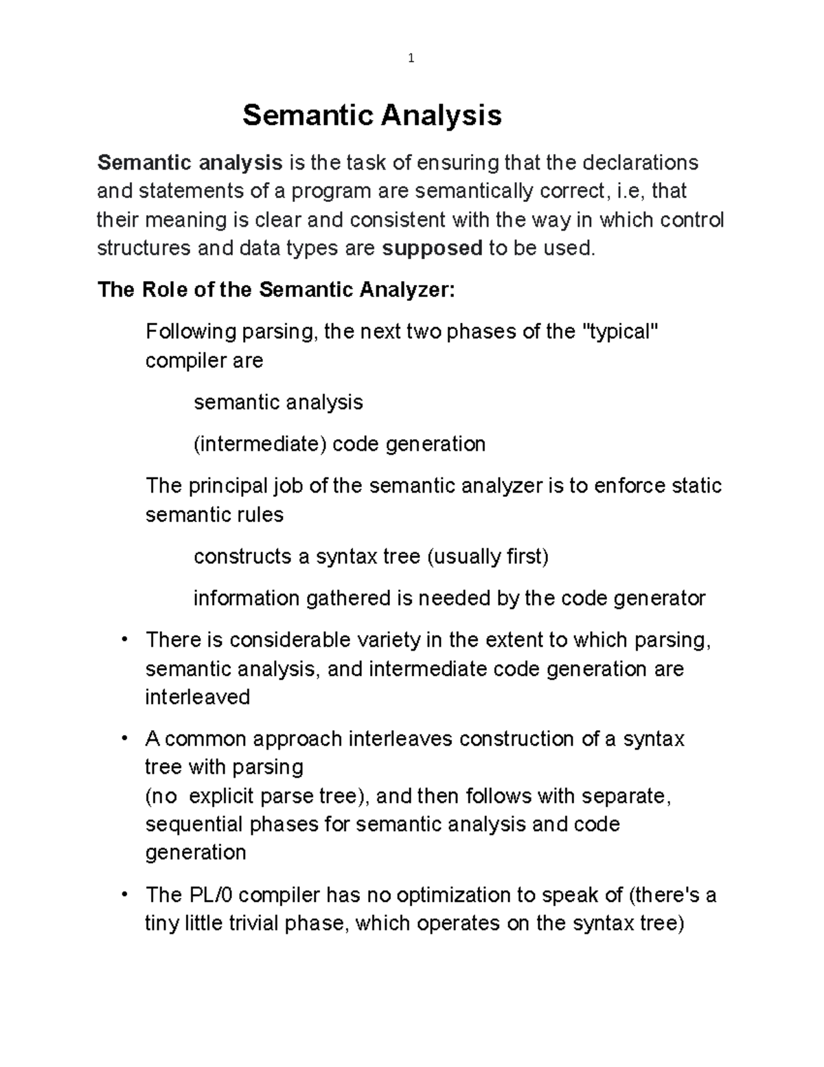 Semantic Analysis - Lecture Notes 9: Understanding Semantic Rules and ...