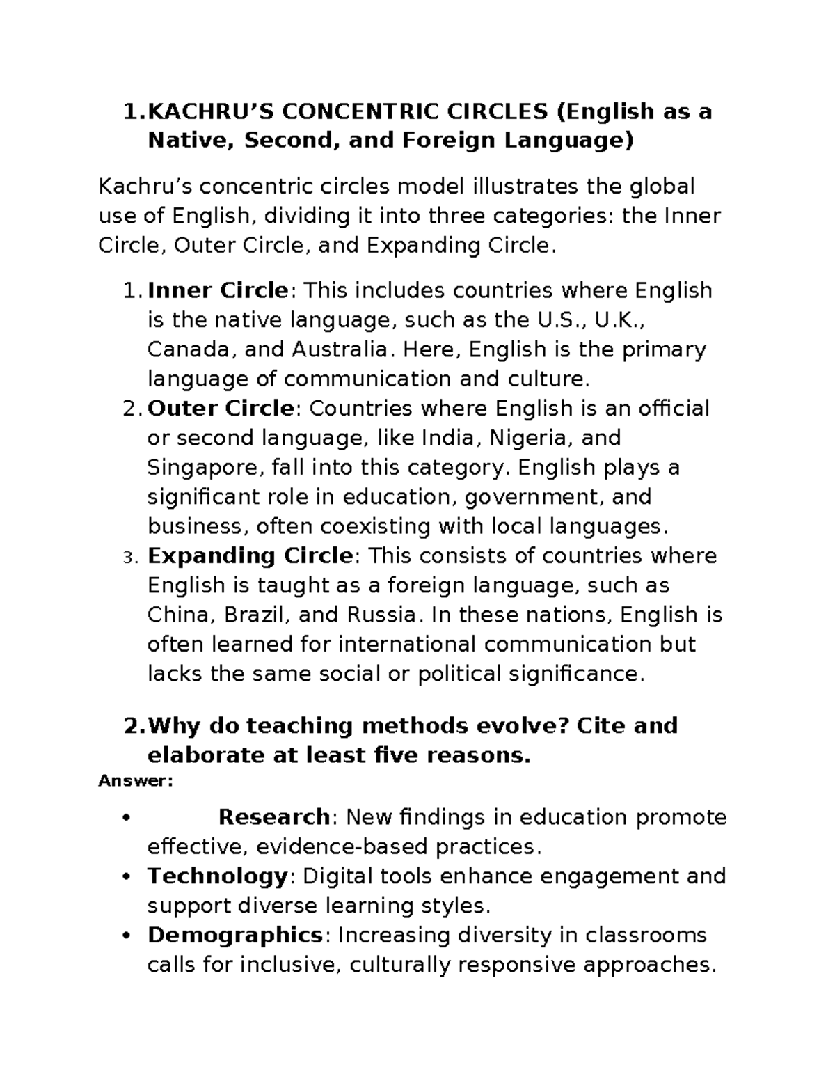 CONCENTRIC CIRCLES IN LANGUAGE TEACHING (GCV) - Studocu