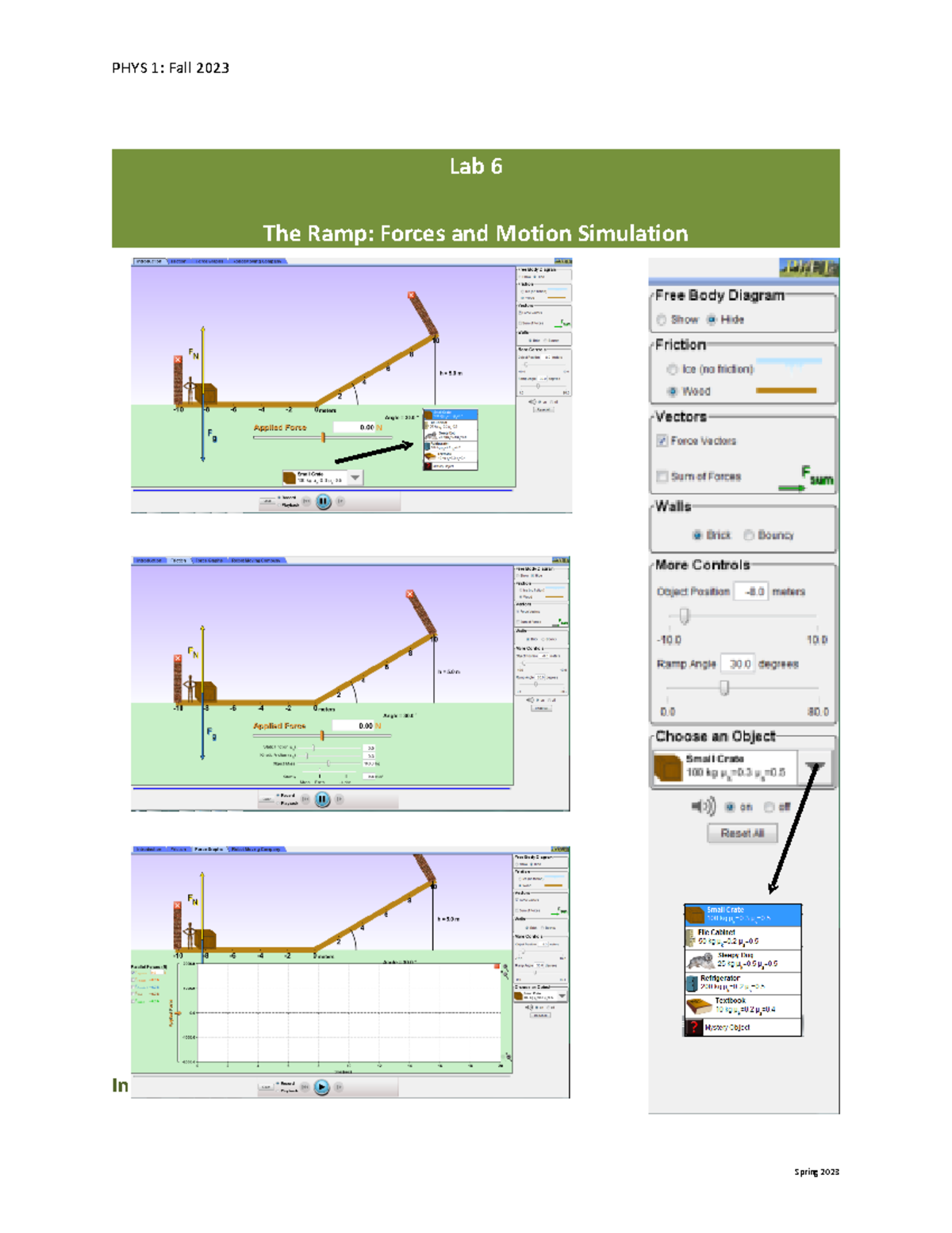 Lab 06 - Forces and Friction updated - Lab 6 The Ramp: Forces and ...