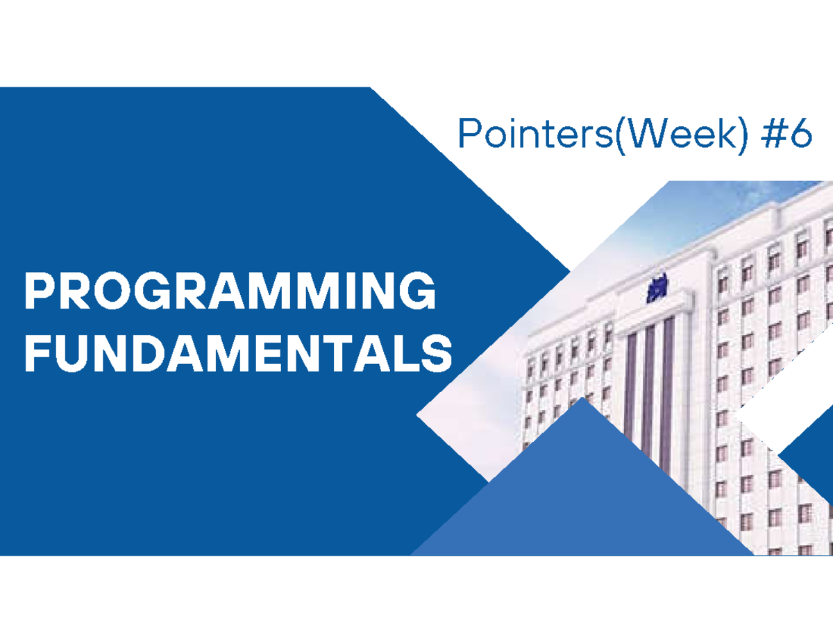 Pointers in Programming: Week Overview & Key Concepts - Studocu