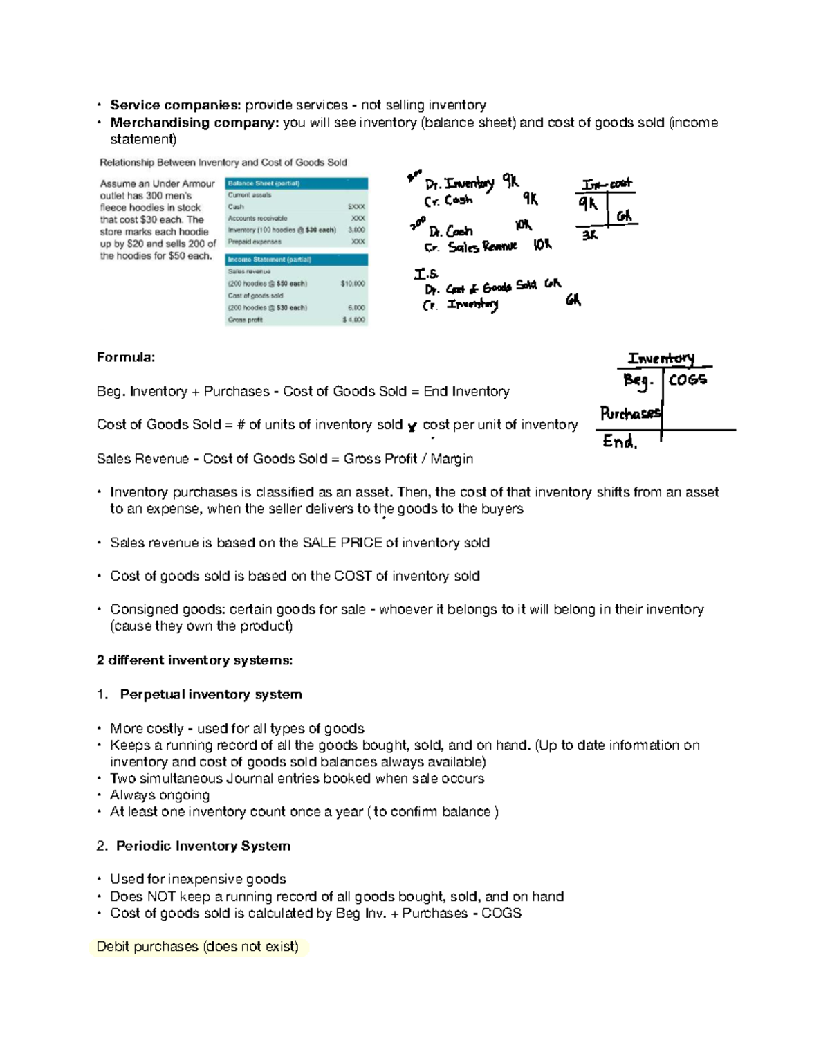 Chapter 6: Inventory & Cost of Goods Sold Analysis (ACCT 101) - Studocu