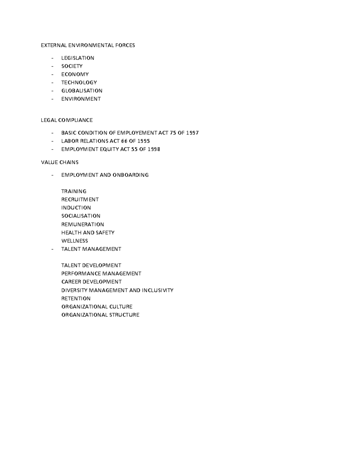 External Environmental Forces - EXTERNAL ENVIRONMENTAL FORCES ...